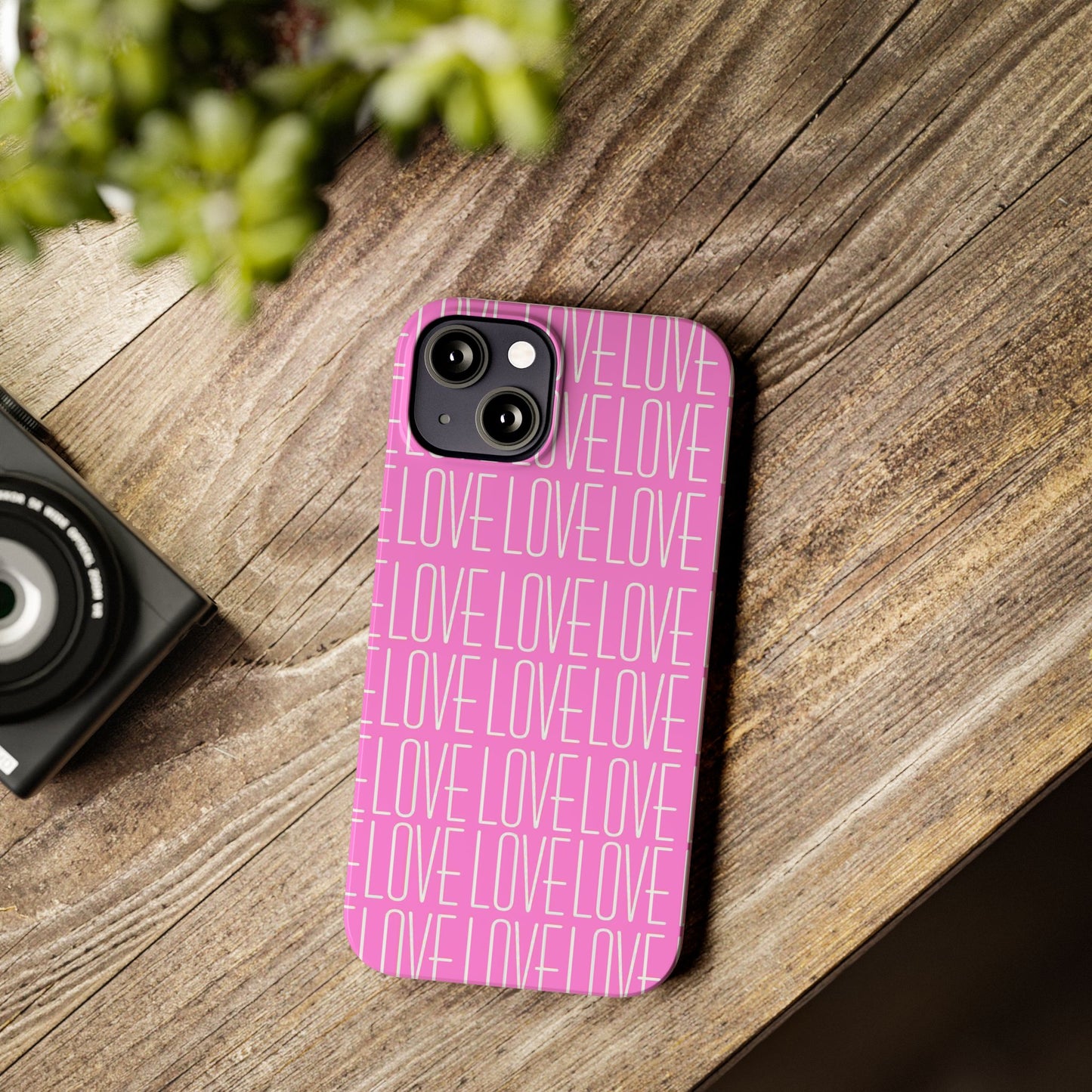 Pink Love Slim Phone Case - Perfect Gift for Valentine's Day, Anniversaries, and Loving Moments