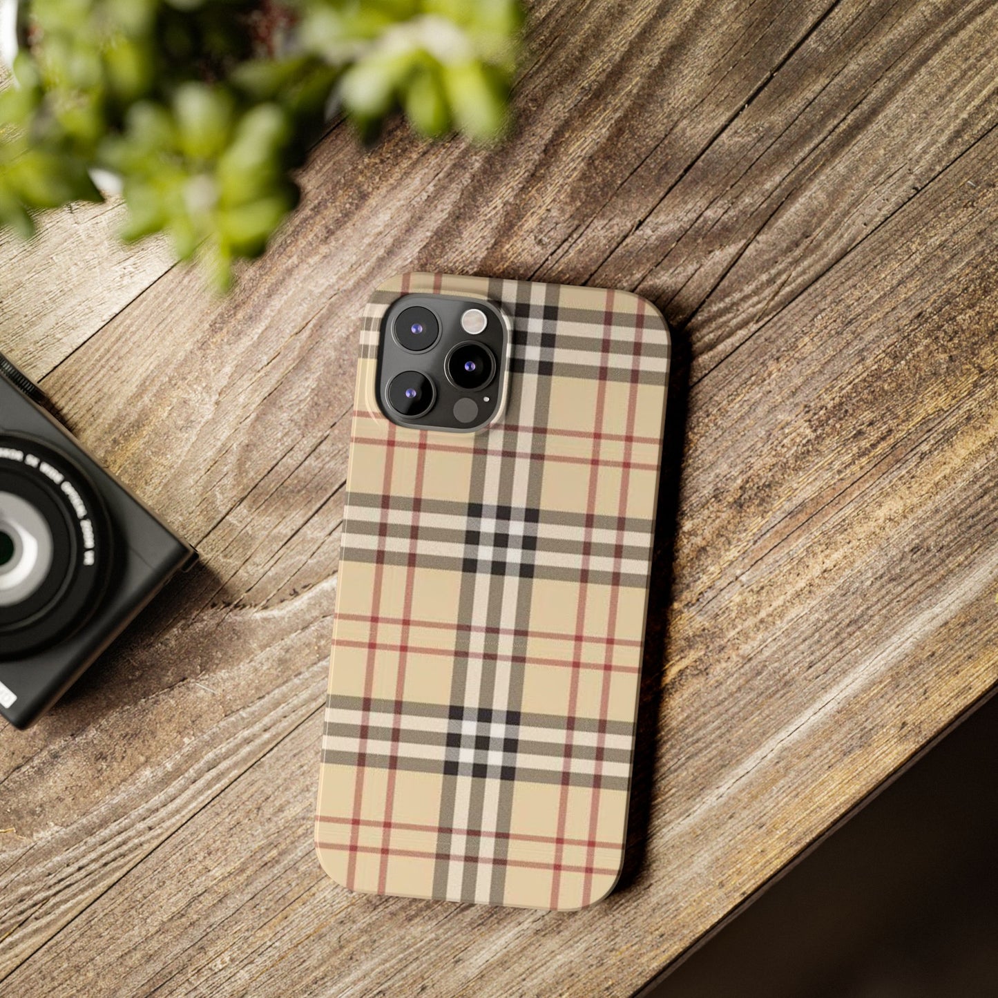 Classic Plaid Slim Phone Case - Stylish and Durable Protective Cover