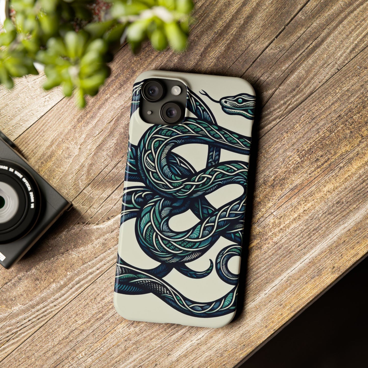 Artistic Snake Slim Phone Case - Unique Design for Nature Lovers