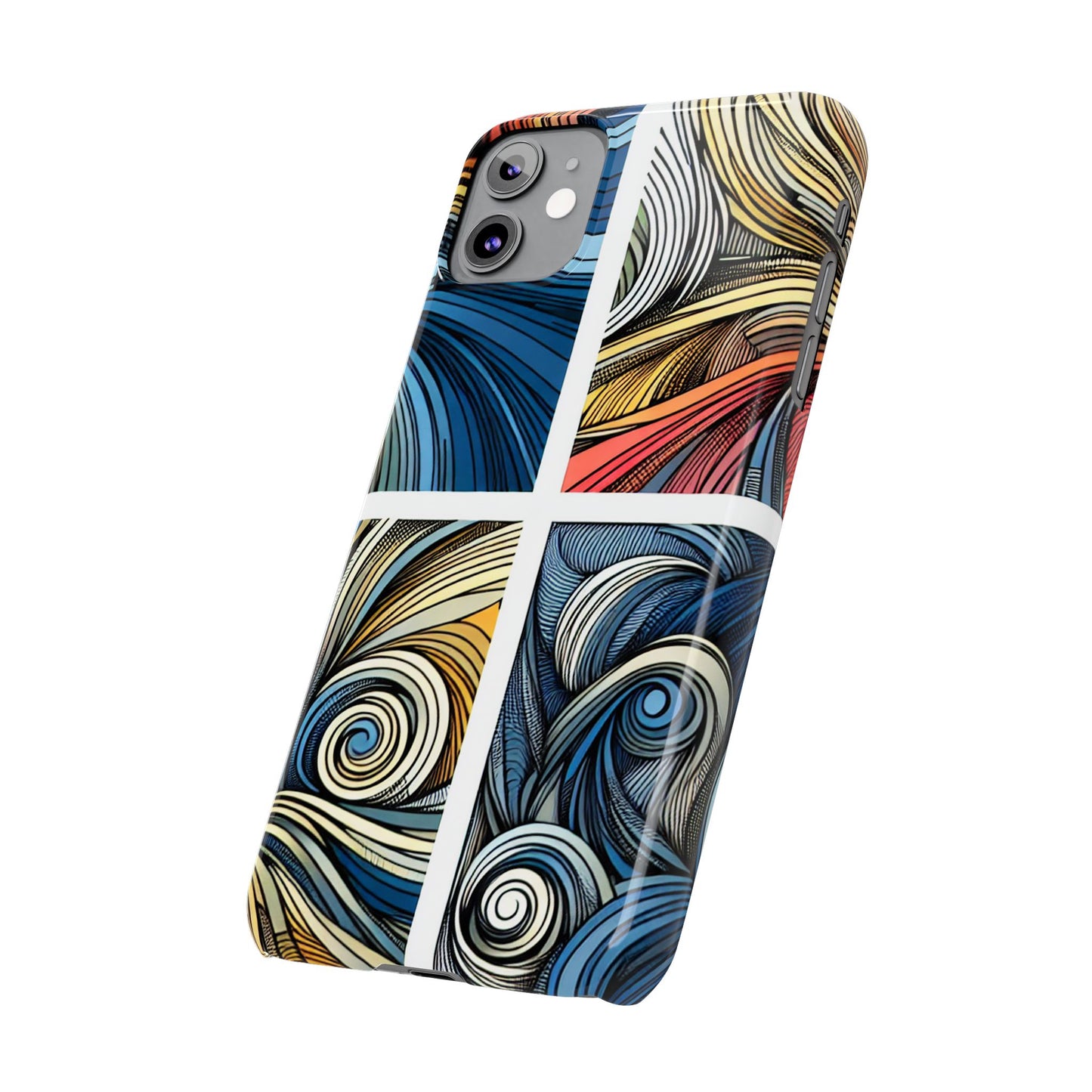 Artistic Slim Phone Cases - Colorful Swirl Design for Creative Souls