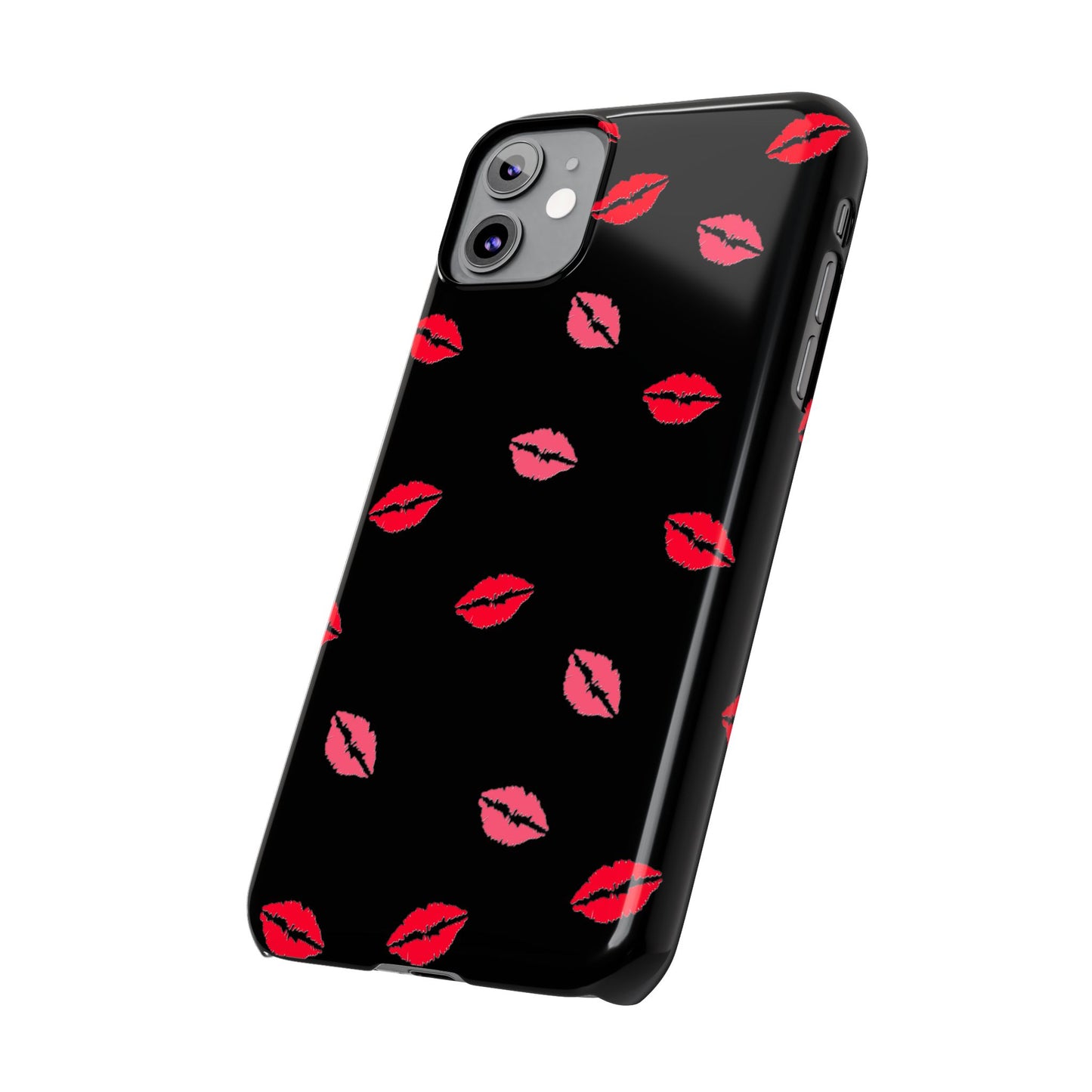 Kiss Mark Slim Phone Case - Chic Lip Print Design for Fashion Lovers