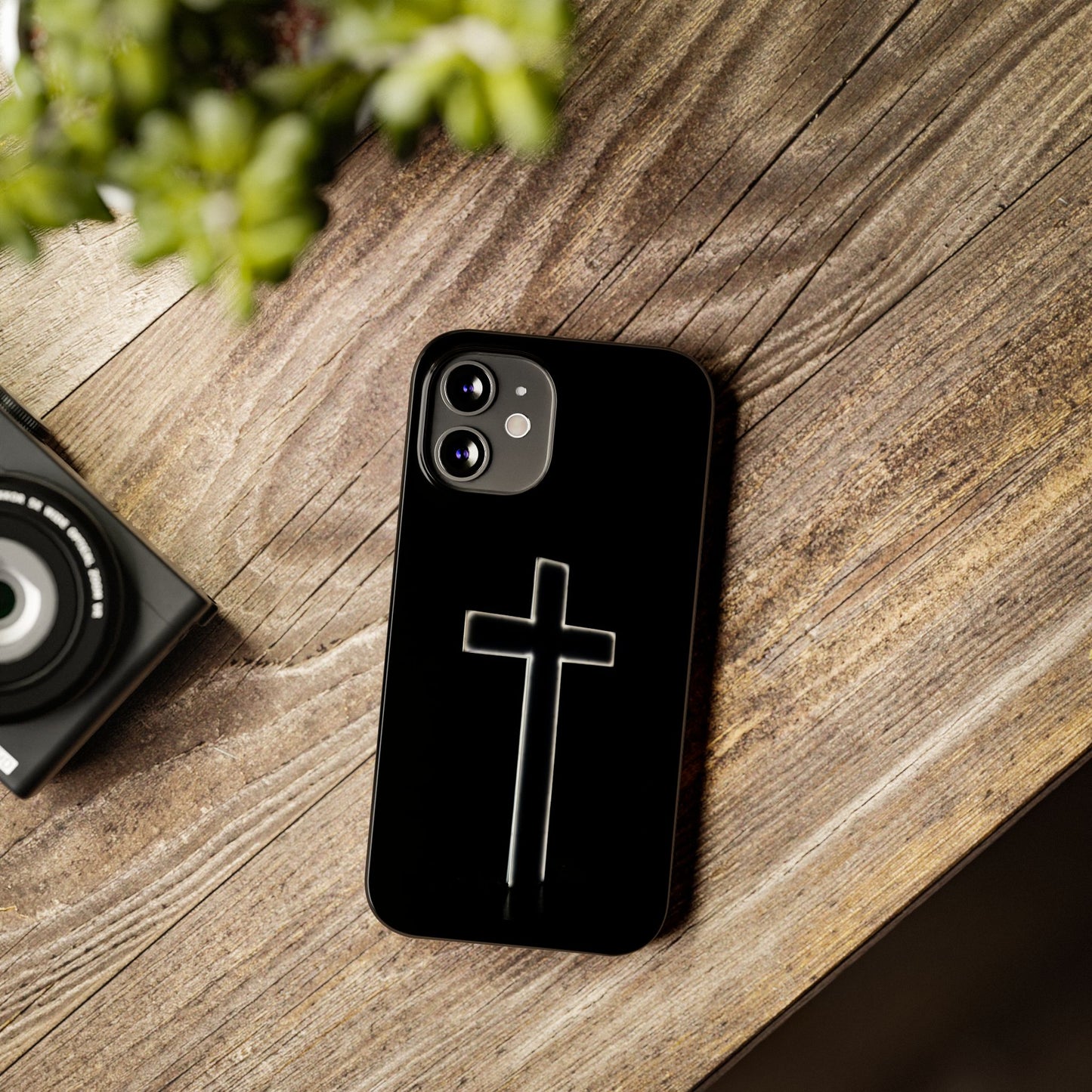 Inspirational Slim Phone Case with Cross Design