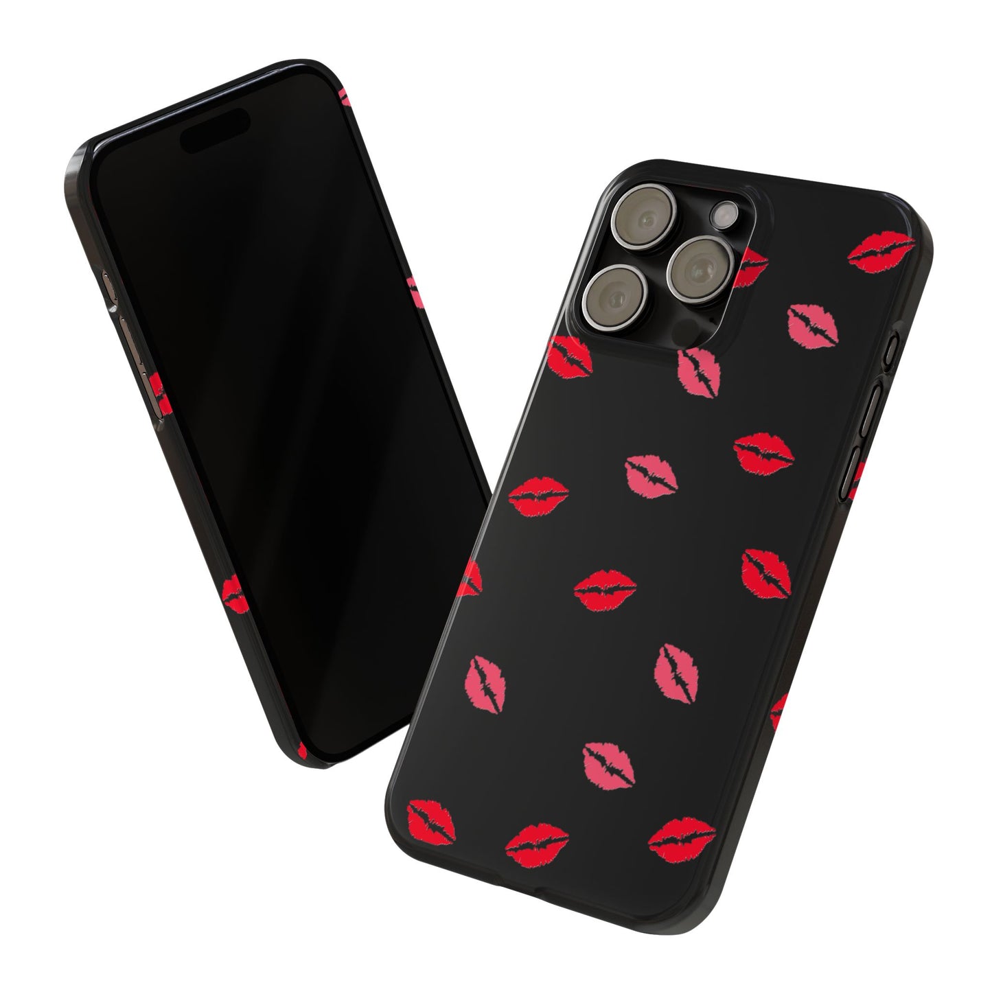 Kiss Mark Slim Phone Case - Chic Lip Print Design for Fashion Lovers