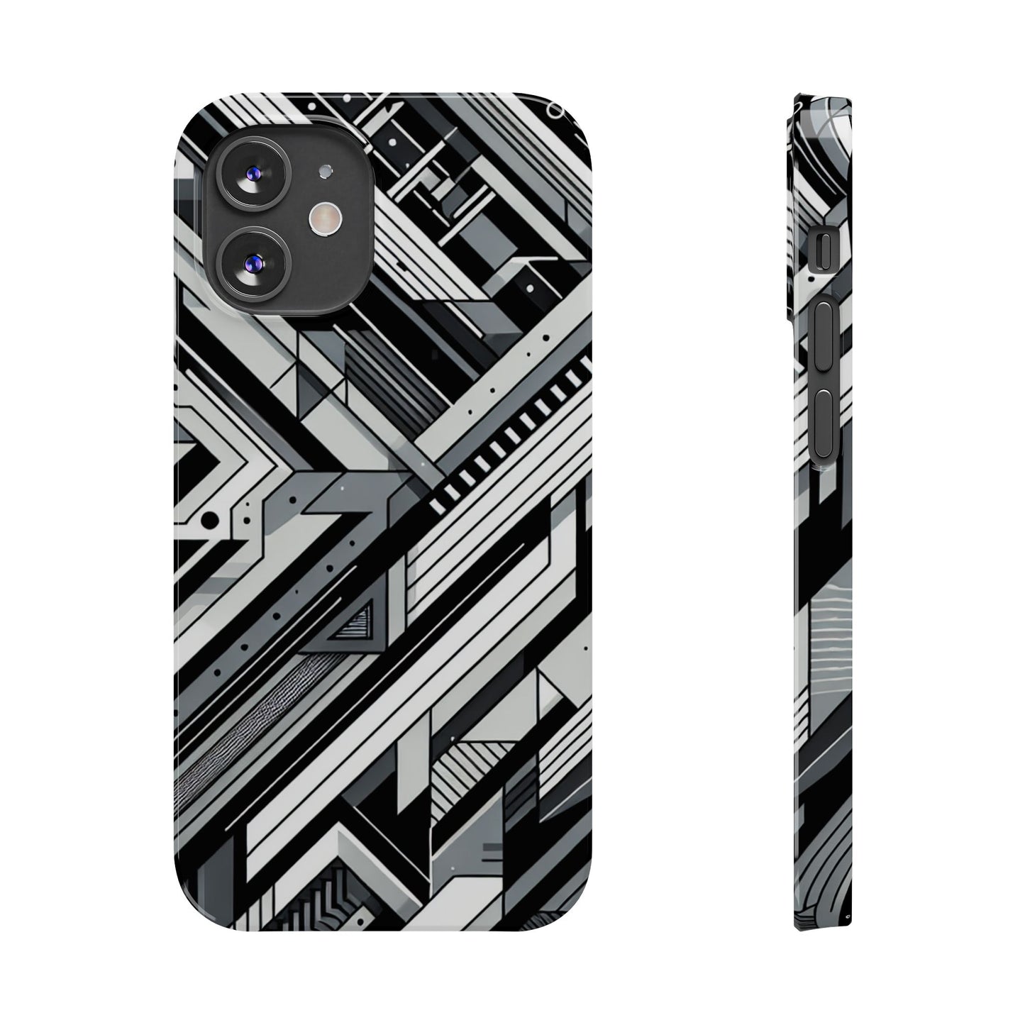 Modern Geometric Slim Phone Case - Stylish Abstract Design