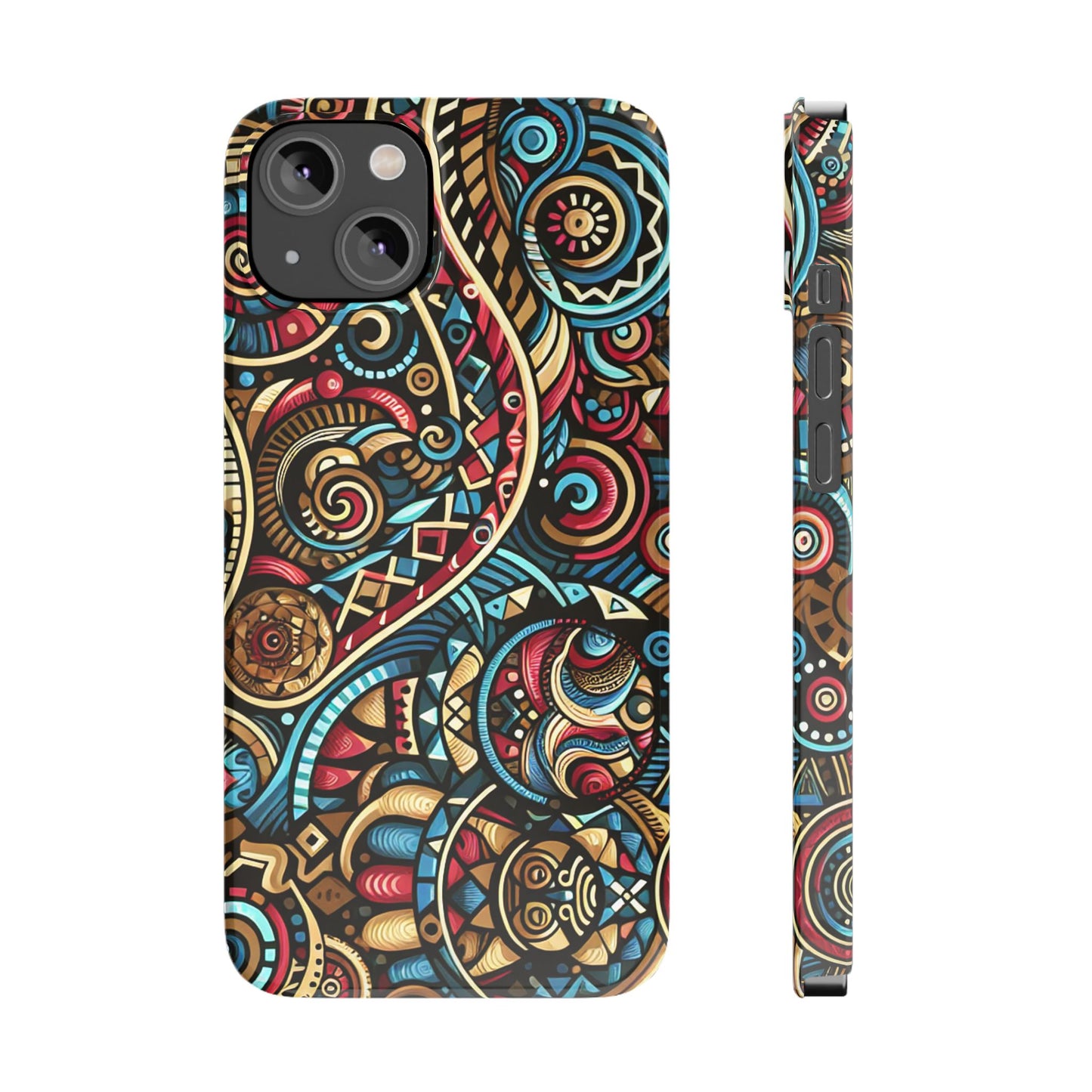 Vibrant Bohemian Slim Phone Case - Artistic Swirl Design