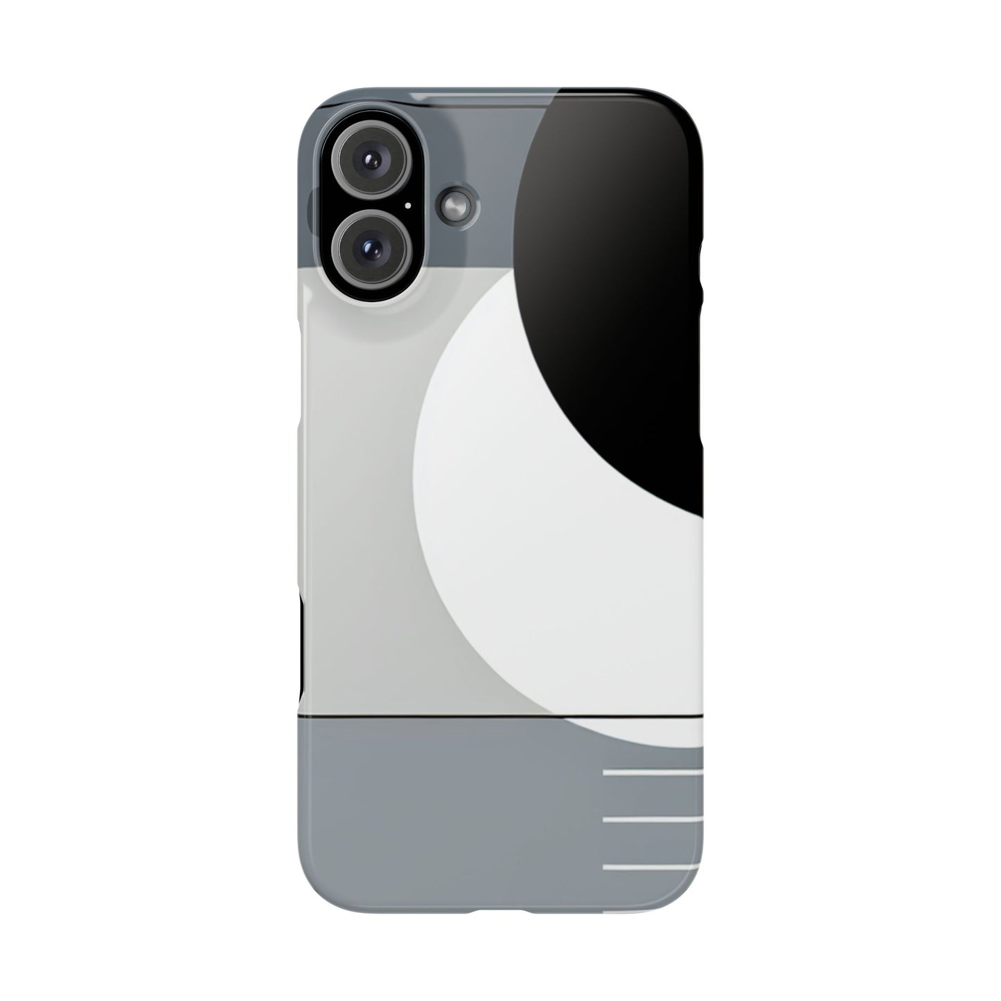 Minimalist Abstract Slim Phone Case - Modern Black and Gray Design