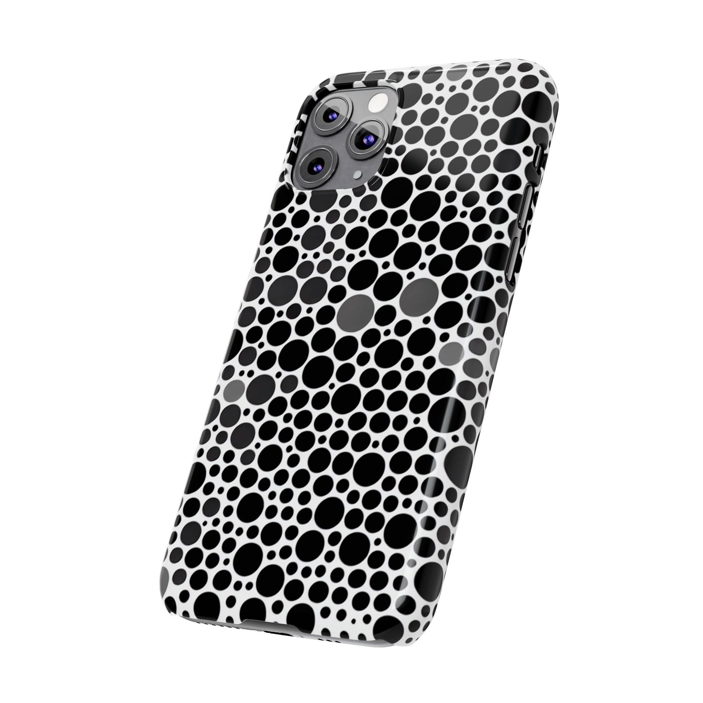 Modern Black Polka Dot Slim Phone Case - Stylish & Protective Cover