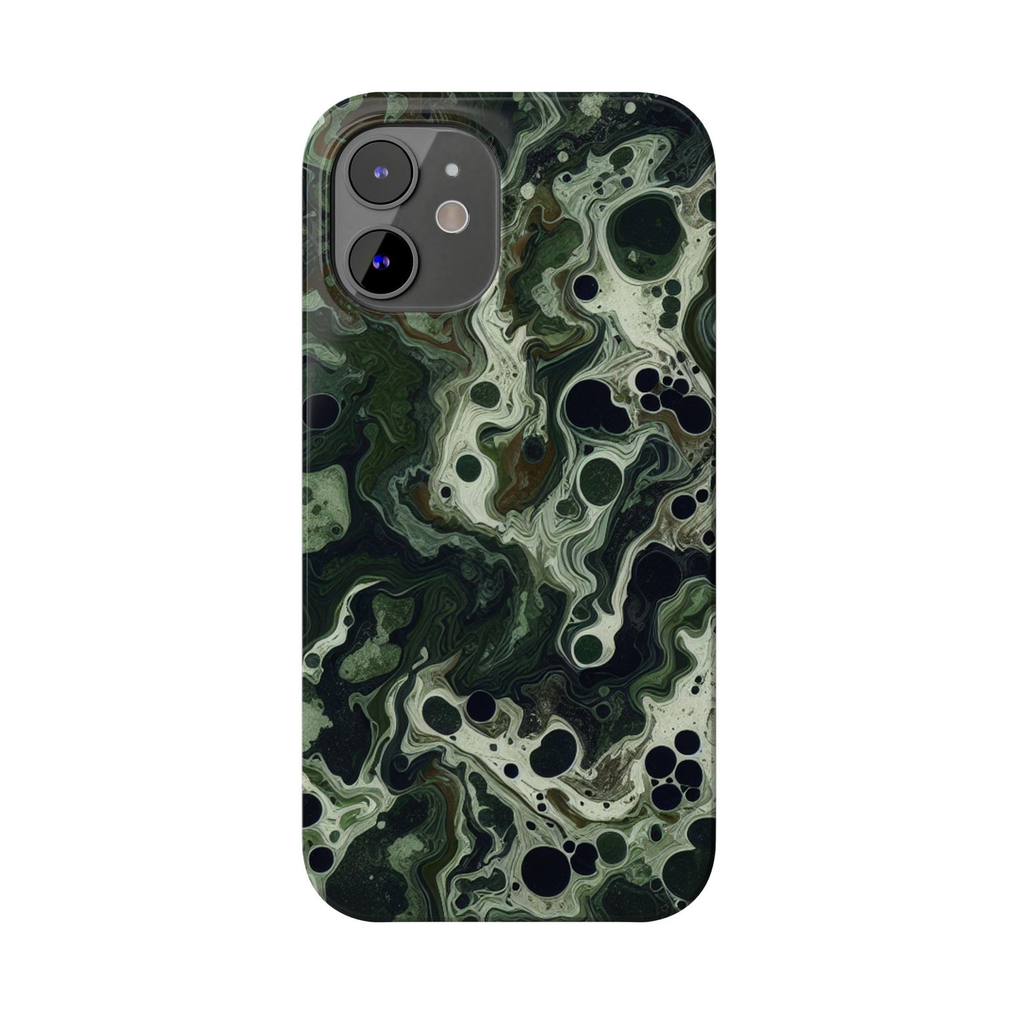 Marbled Green Slim Phone Case - Stylish Protection for Nature Lovers