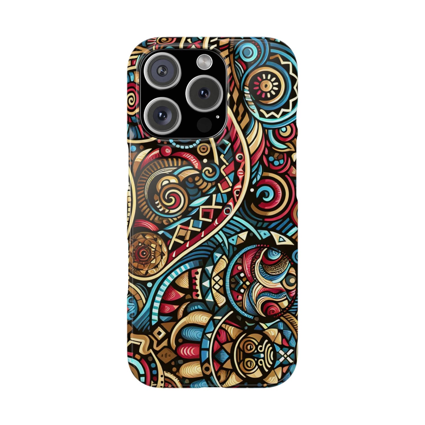 Vibrant Bohemian Slim Phone Case - Artistic Swirl Design