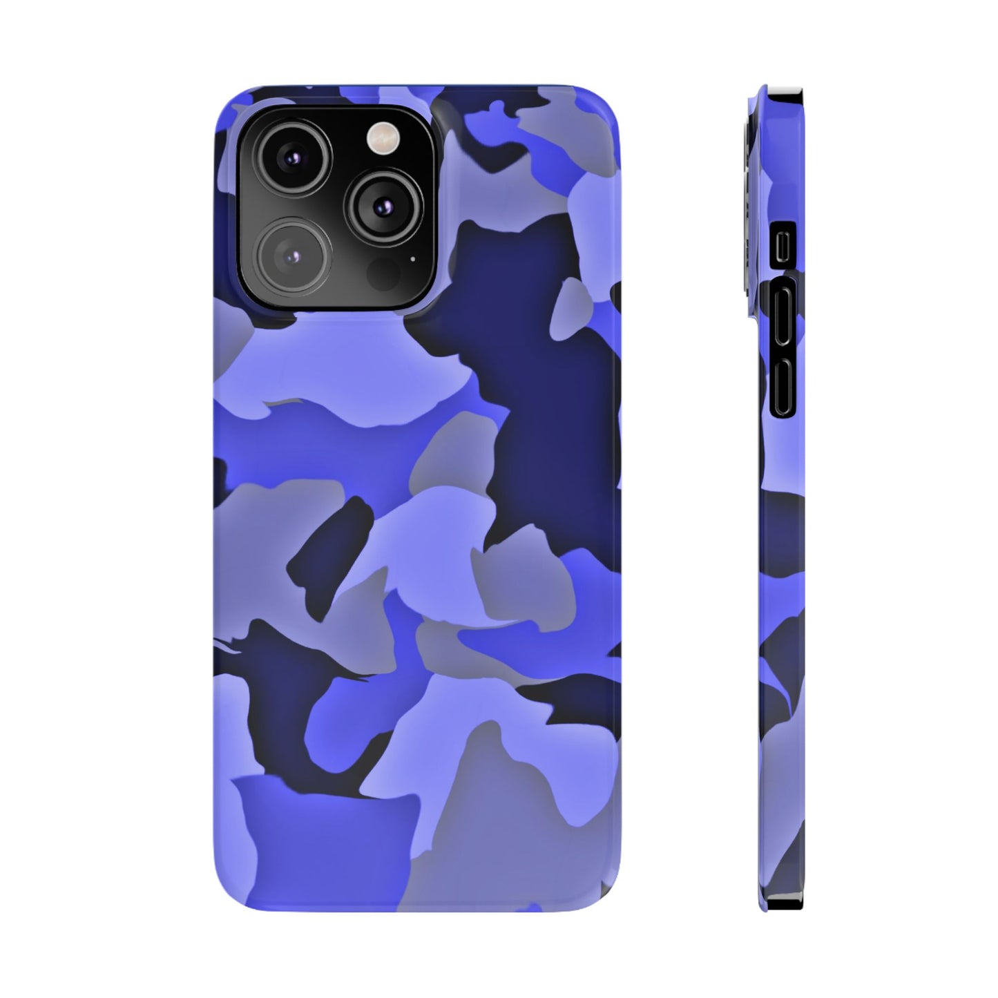 Stylish Slim Phone Case - Blue Abstract Camo Design for Trendsetters