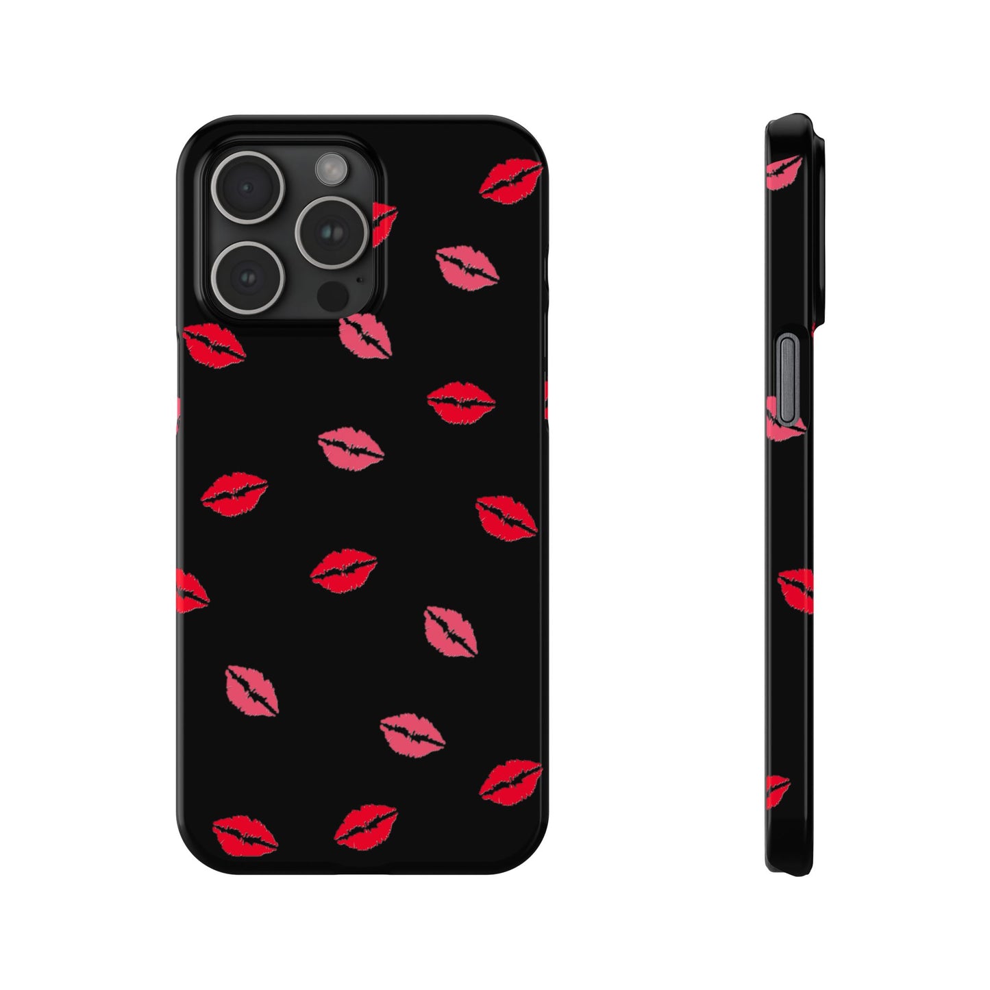 Kiss Mark Slim Phone Case - Chic Lip Print Design for Fashion Lovers