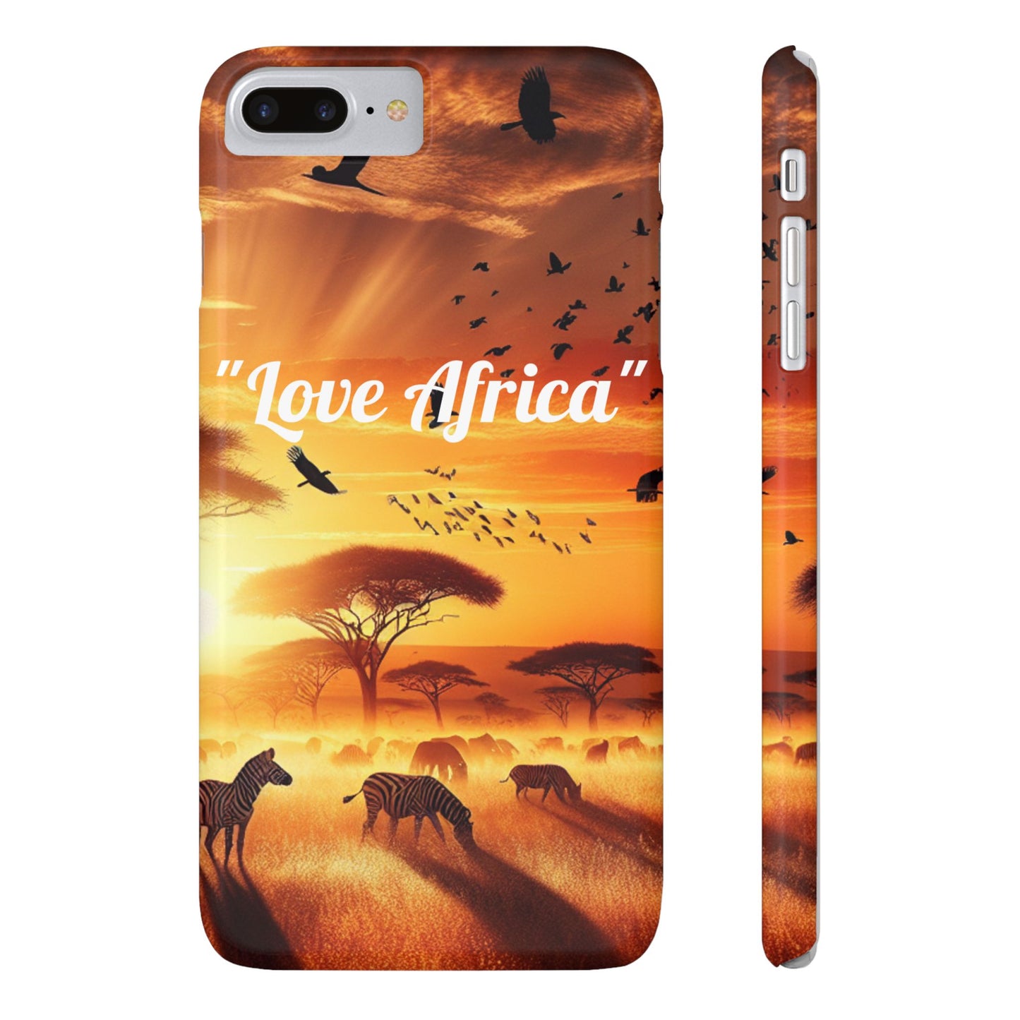 Slim Phone Case - "Love Africa" Sunset Design - Perfect Gift for Nature Lovers