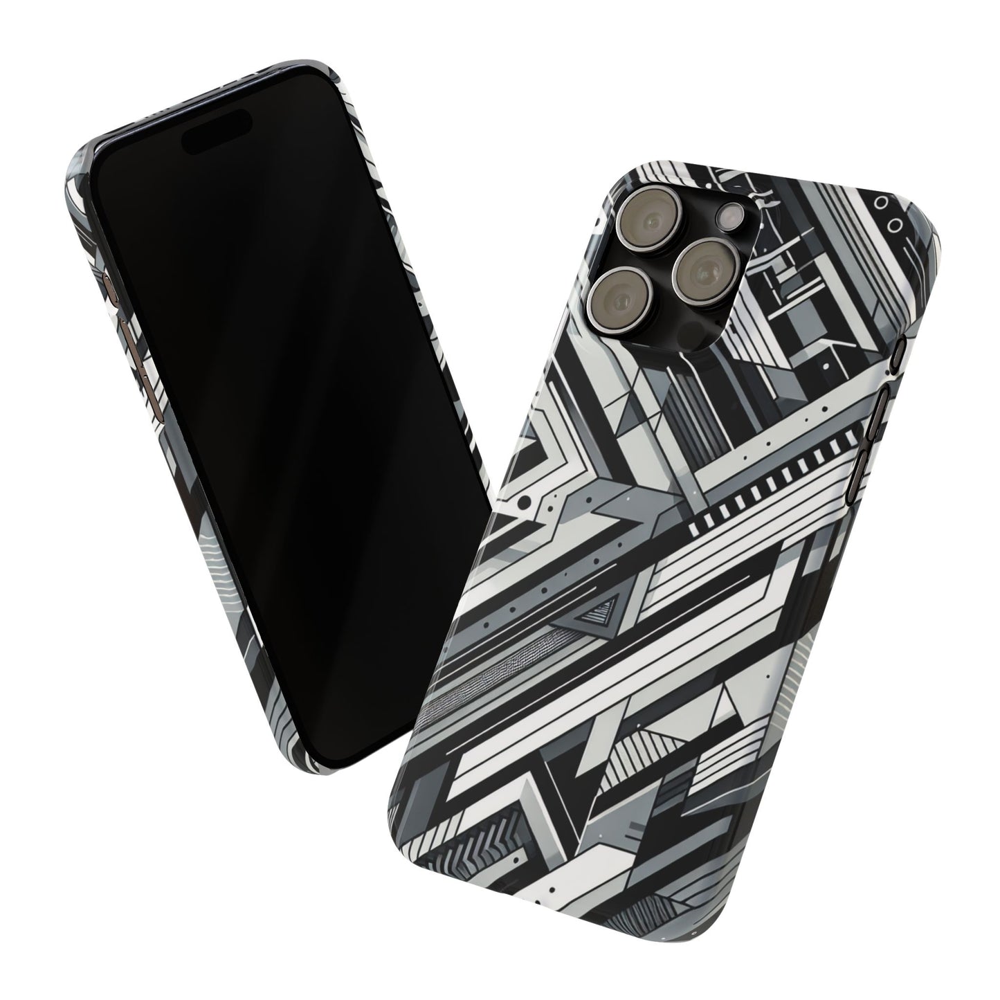 Modern Geometric Slim Phone Case - Stylish Abstract Design