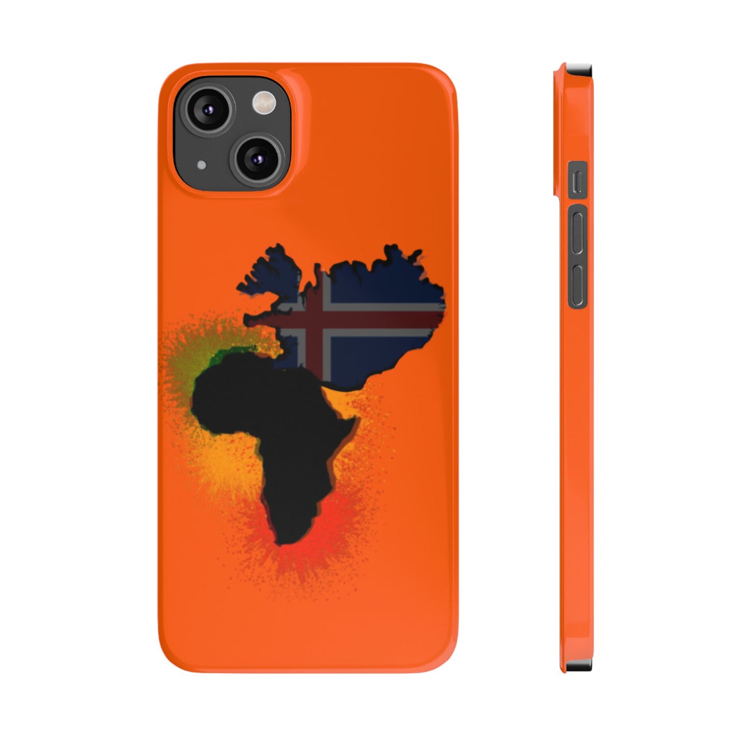 Bold African Map Slim Phone Case with Icelandic Flag