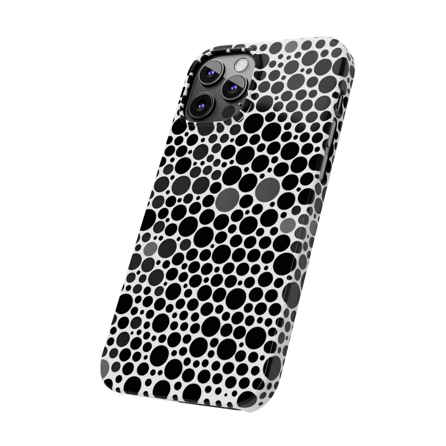 Modern Black Polka Dot Slim Phone Case - Stylish & Protective Cover