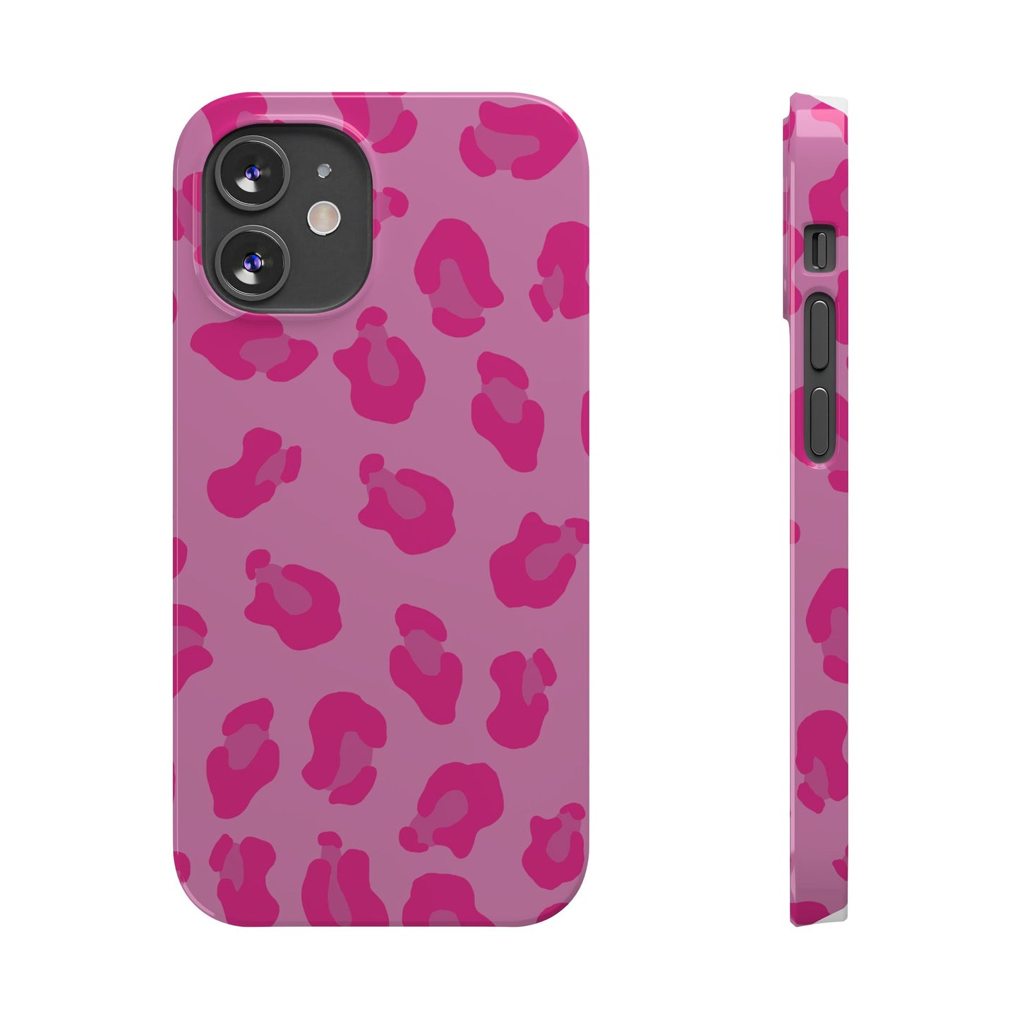 Pink Leopard Print Slim Phone Case - Stylish & Trendy Protection