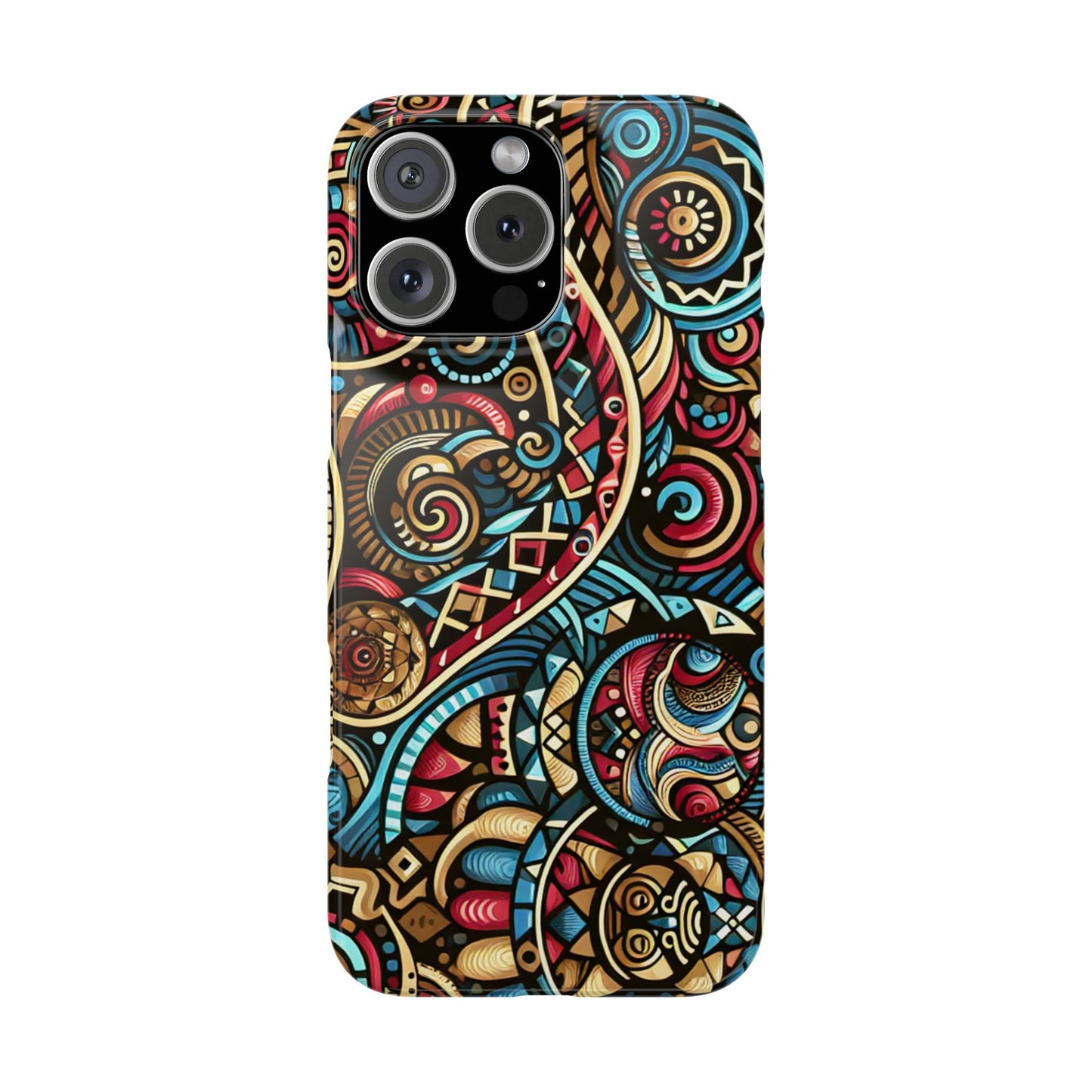 Vibrant Bohemian Slim Phone Case - Artistic Swirl Design