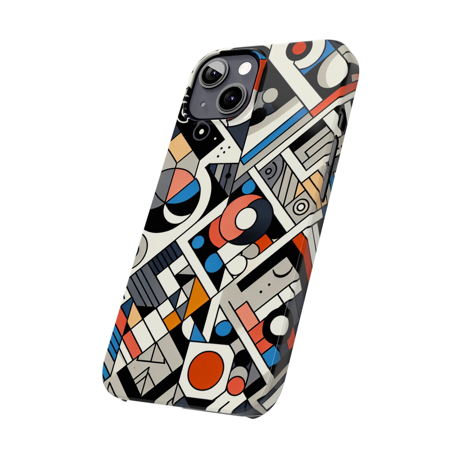 Modern Abstract Slim Phone Case - Colorful Geometric Design