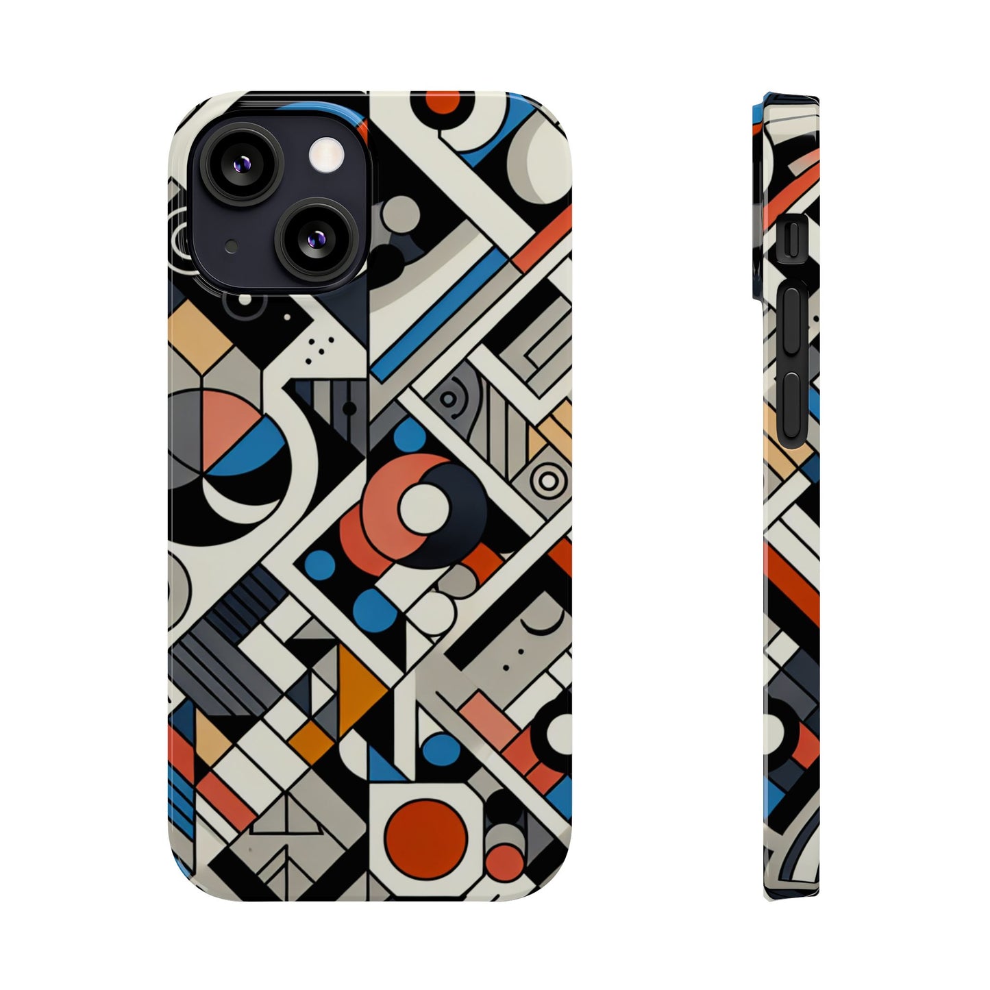 Modern Abstract Slim Phone Case - Colorful Geometric Design