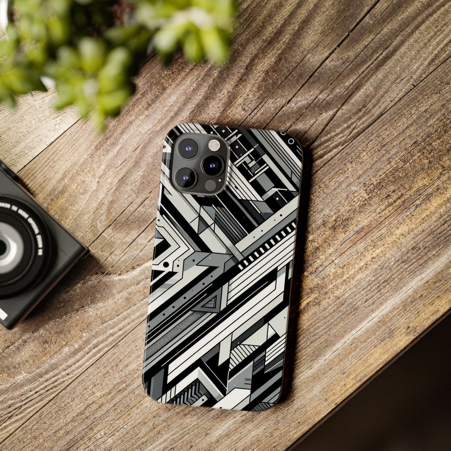 Modern Geometric Slim Phone Case - Stylish Abstract Design