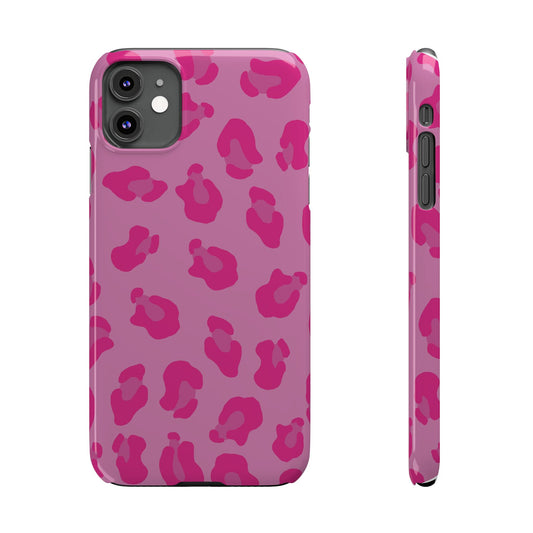 Pink Leopard Print Slim Phone Case - Stylish & Trendy Protection