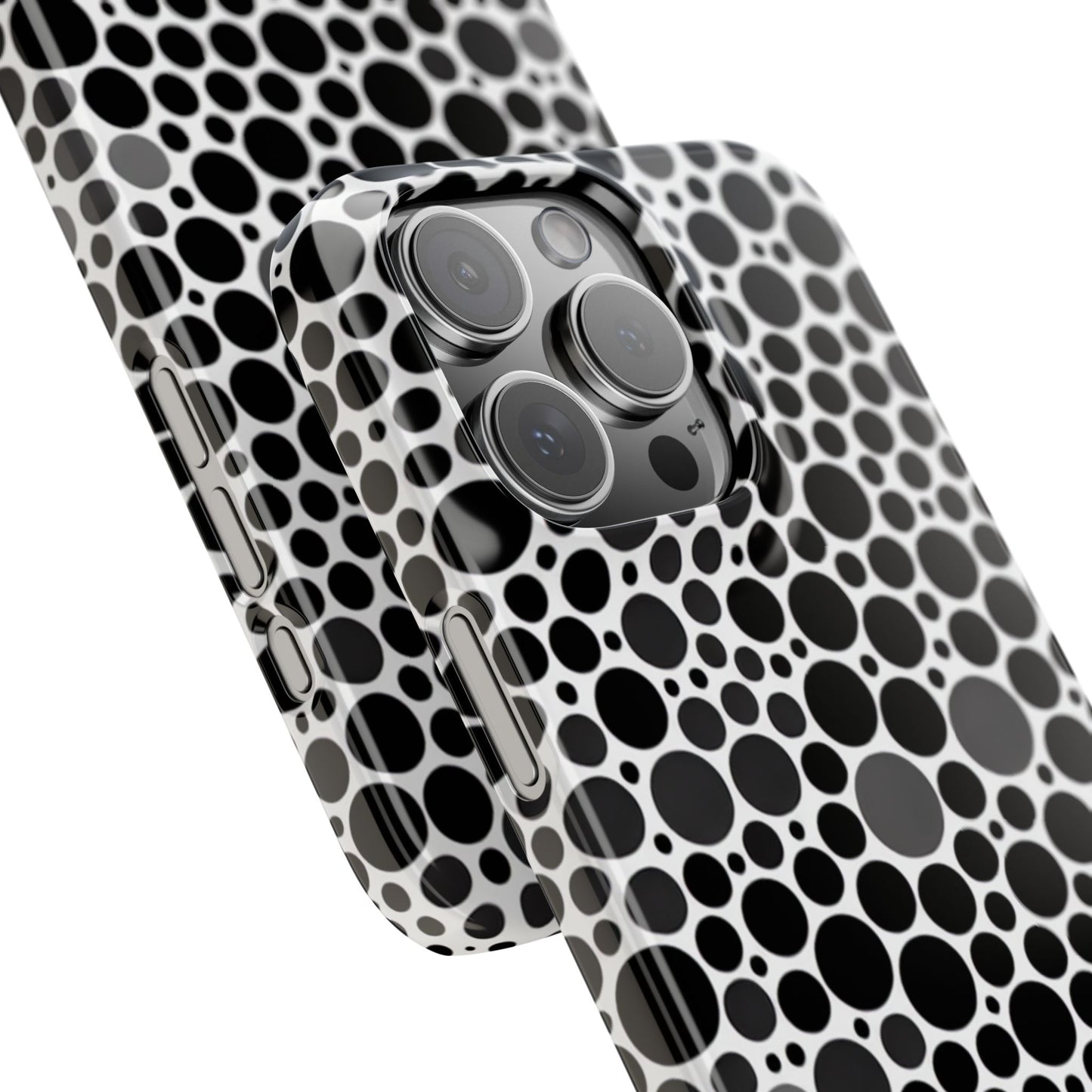 Modern Black Polka Dot Slim Phone Case - Stylish & Protective Cover