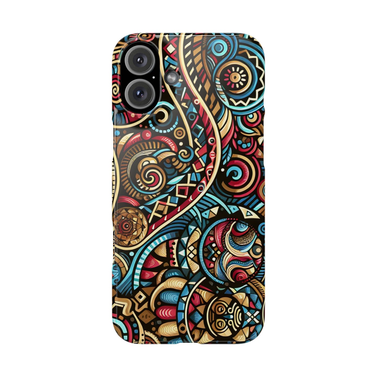 Vibrant Bohemian Slim Phone Case - Artistic Swirl Design