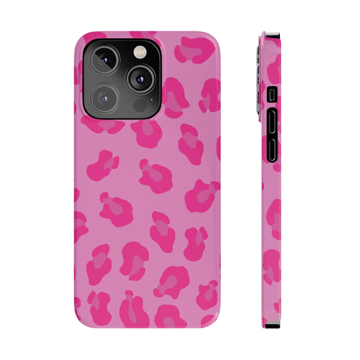 Pink Leopard Print Slim Phone Case - Stylish & Trendy Protection