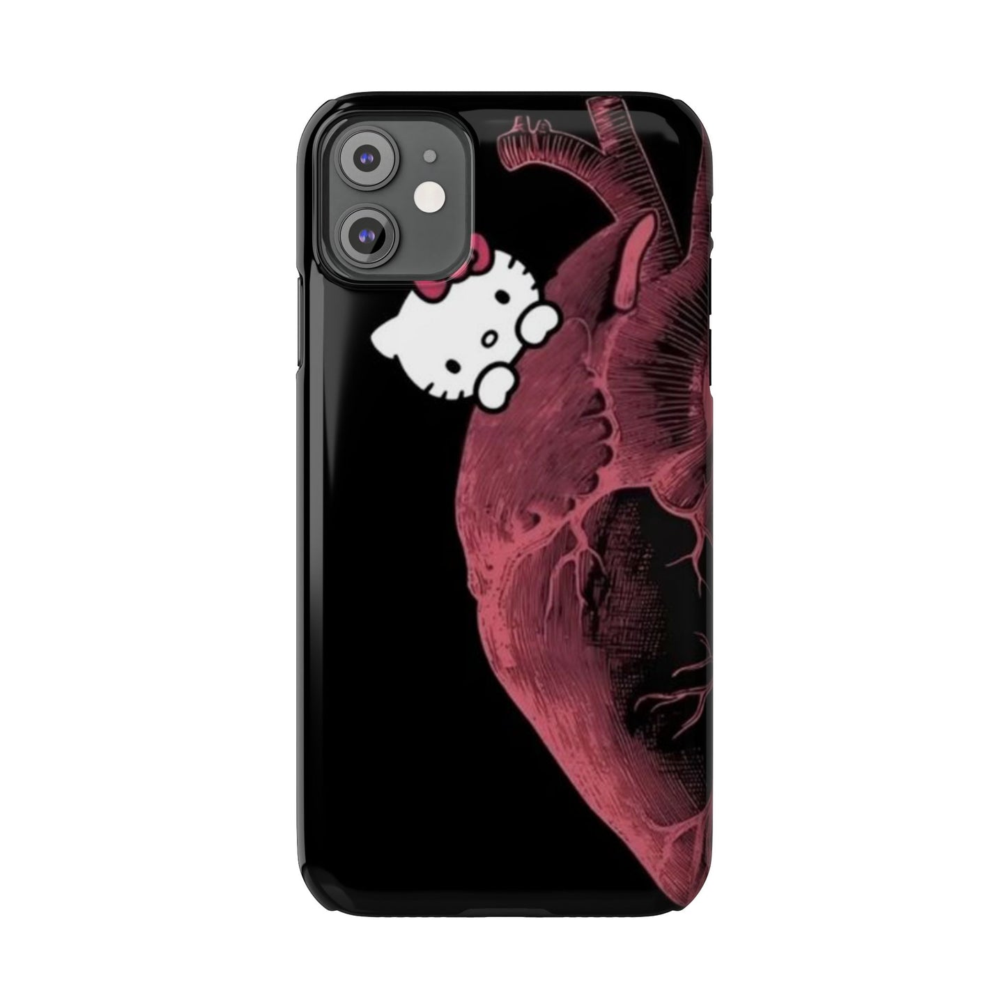 Cute Heartbeat Hello Kitty Slim Phone Case - Stylish Phone Cover for Cat Lovers