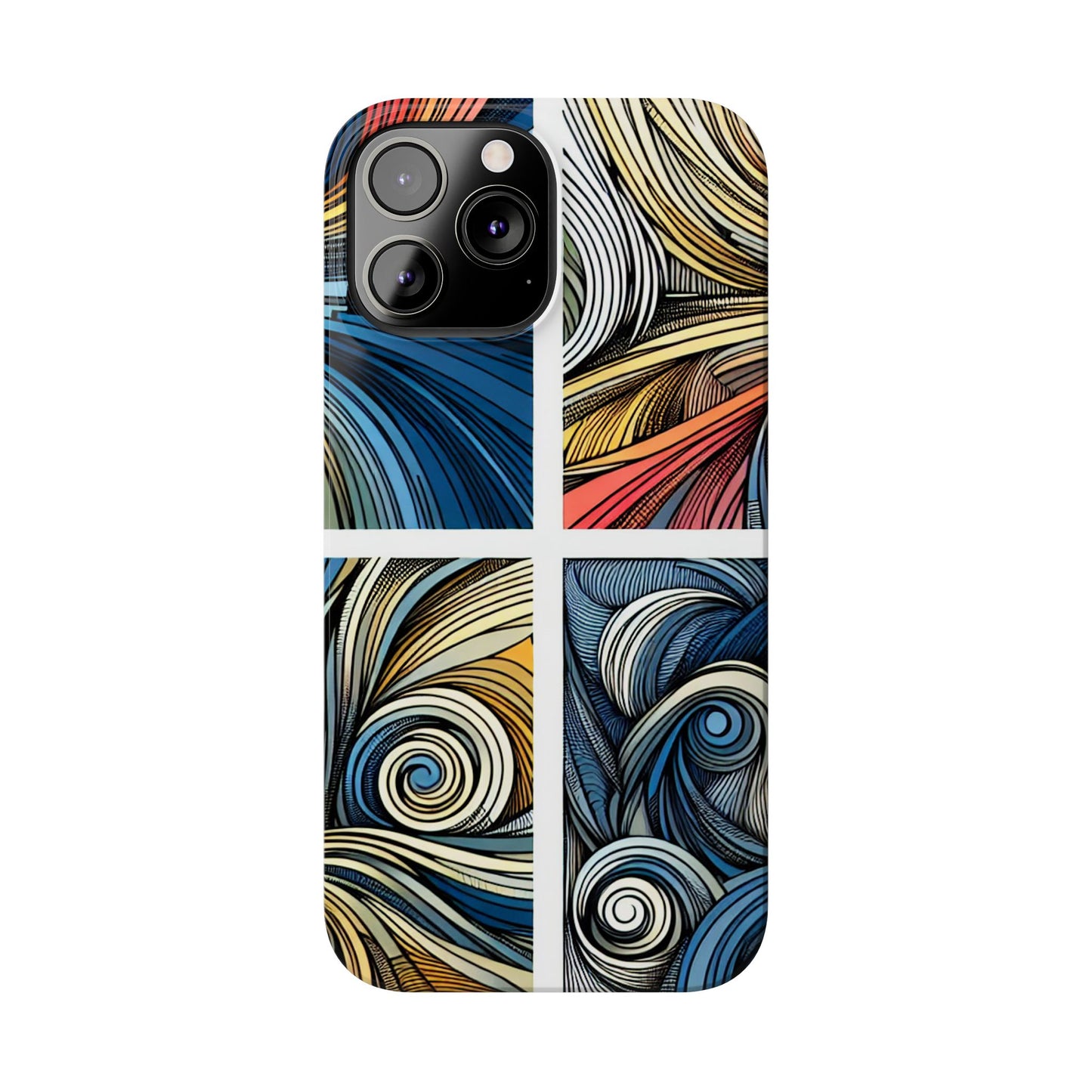 Artistic Slim Phone Cases - Colorful Swirl Design for Creative Souls