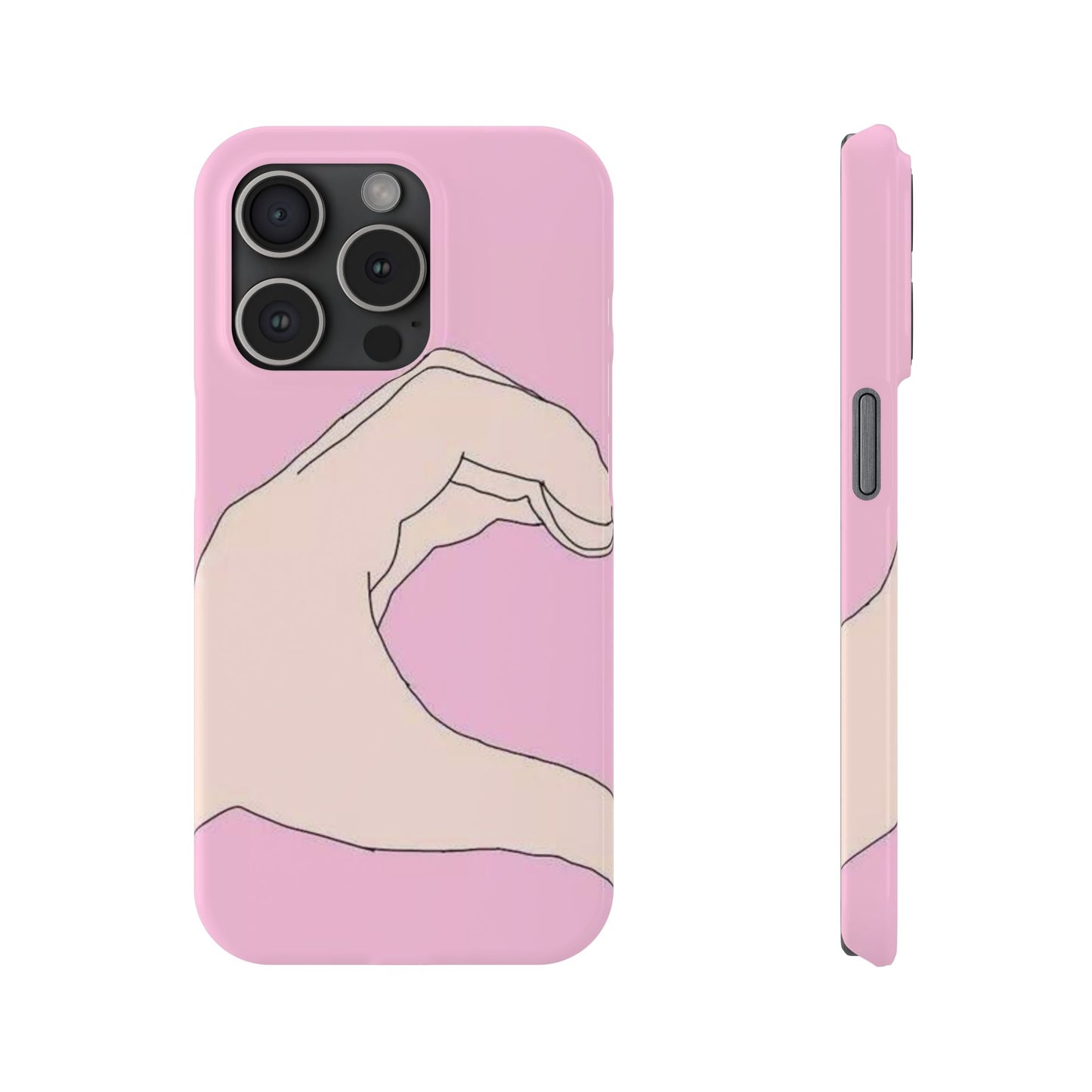 Cute Hand Heart Slim Phone Case - Stylish and Unique Phone Accessory