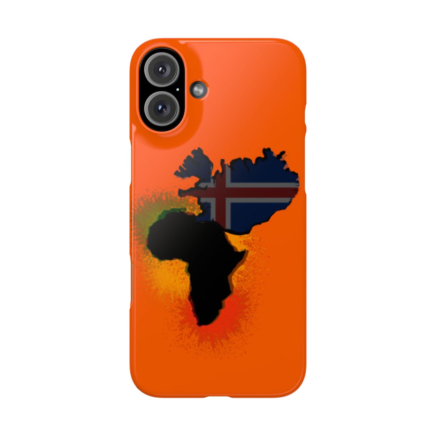 Bold African Map Slim Phone Case with Icelandic Flag