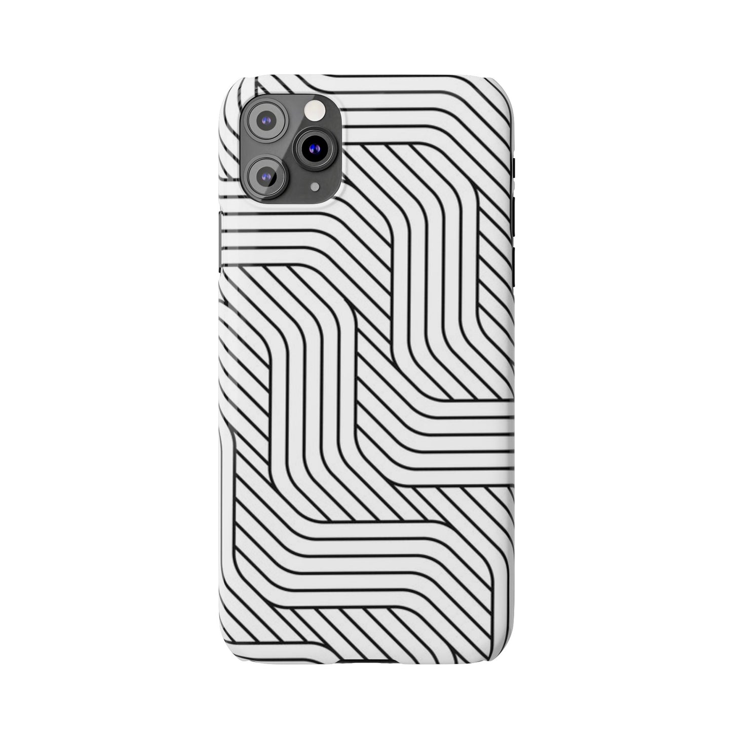 Stylish Geometric Slim Phone Case - Sleek Black and White Design for Minimalist Aesthetics