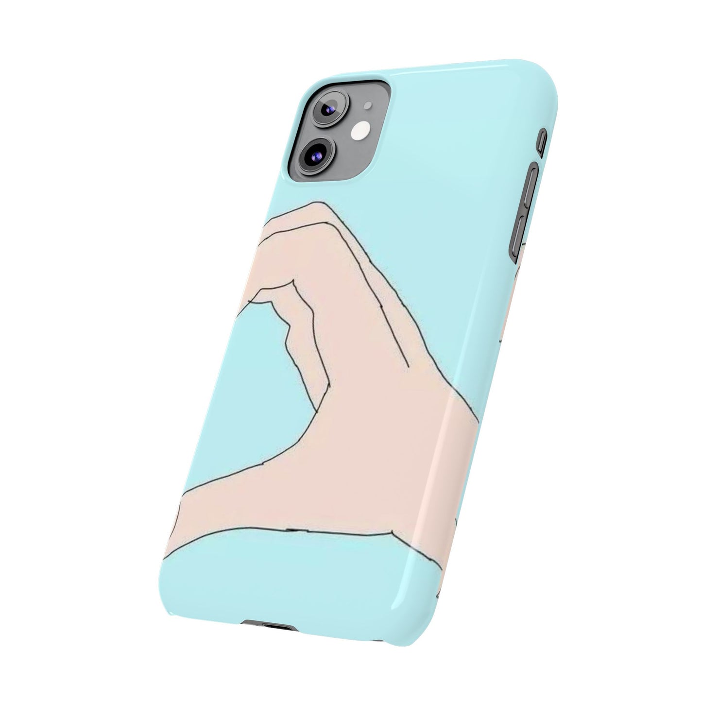 Artistic Heart Gesture Slim Phone Case - Perfect Gift for Loved Ones