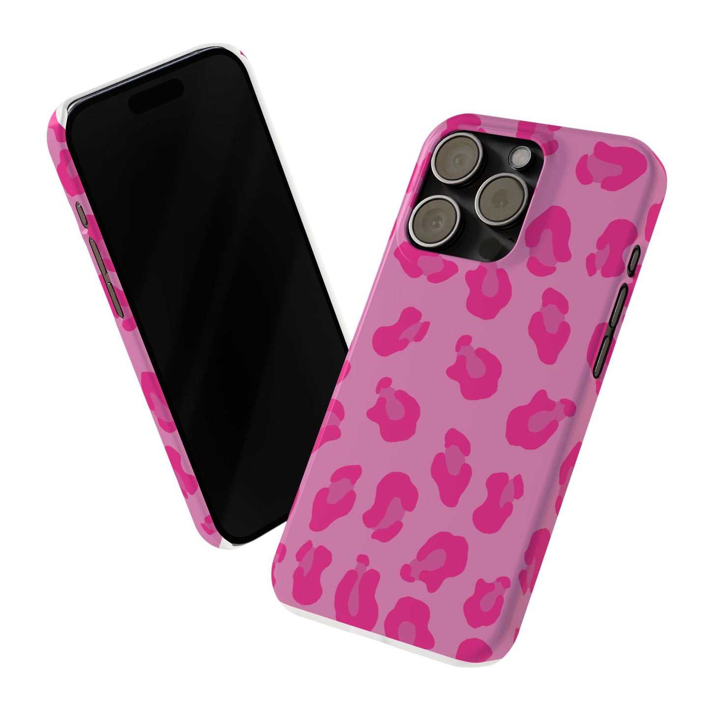 Pink Leopard Print Slim Phone Case - Stylish & Trendy Protection