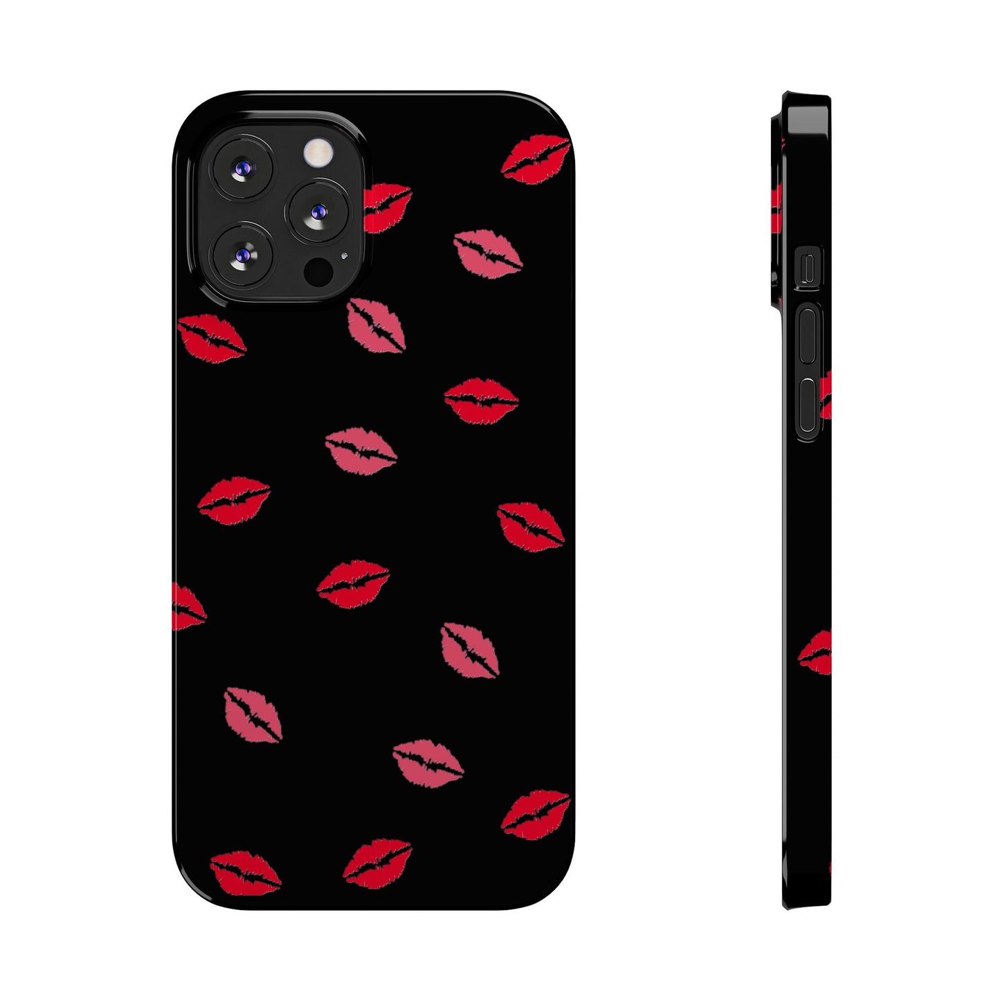 Kiss Mark Slim Phone Case - Chic Lip Print Design for Fashion Lovers