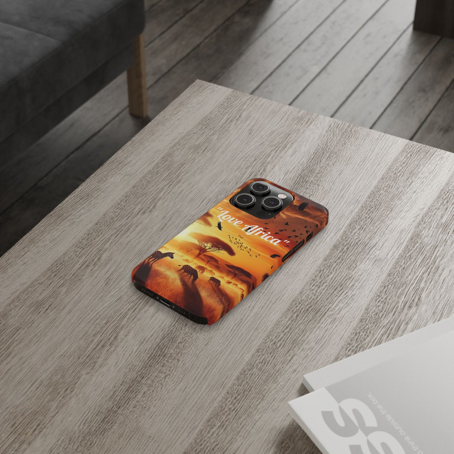 Slim Phone Case - "Love Africa" Sunset Design - Perfect Gift for Nature Lovers