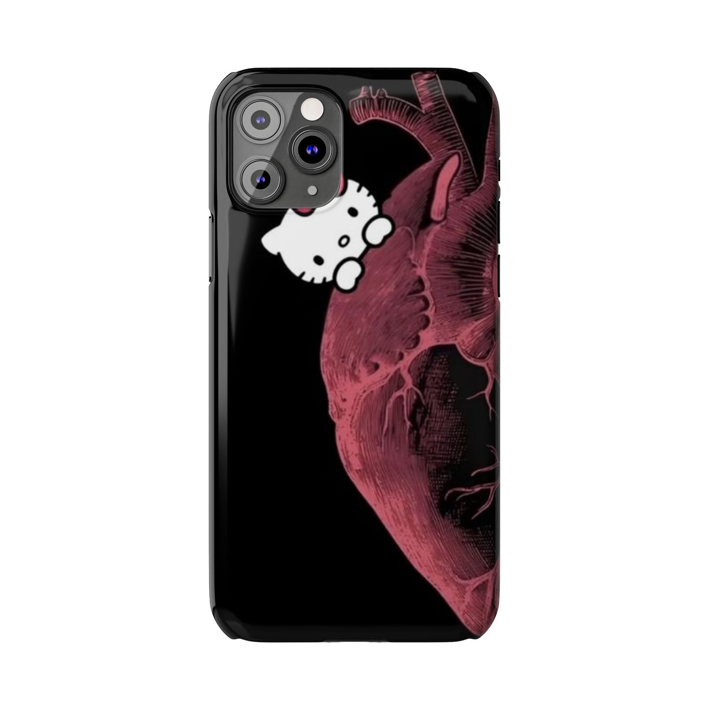 Cute Heartbeat Hello Kitty Slim Phone Case - Stylish Phone Cover for Cat Lovers