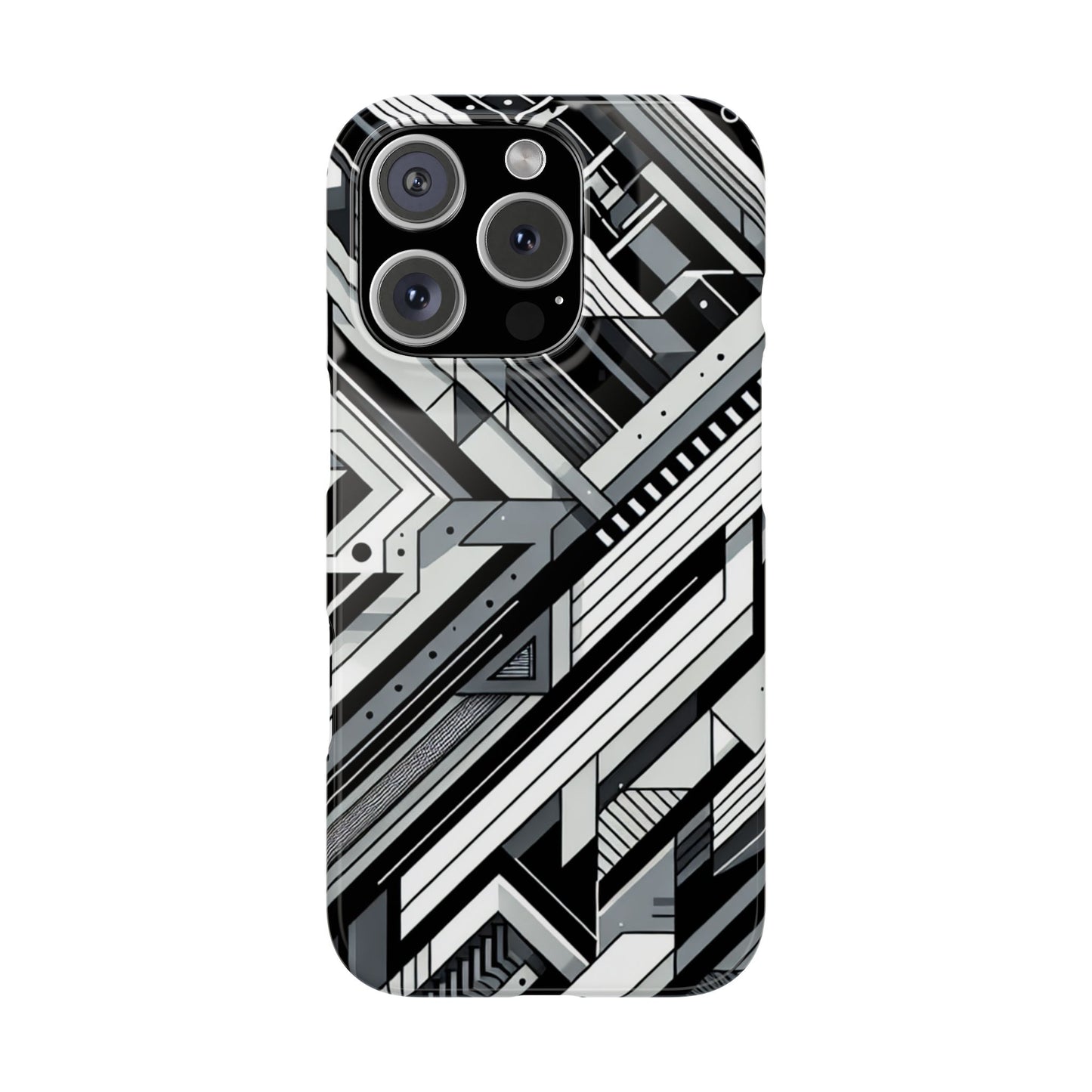 Modern Geometric Slim Phone Case - Stylish Abstract Design