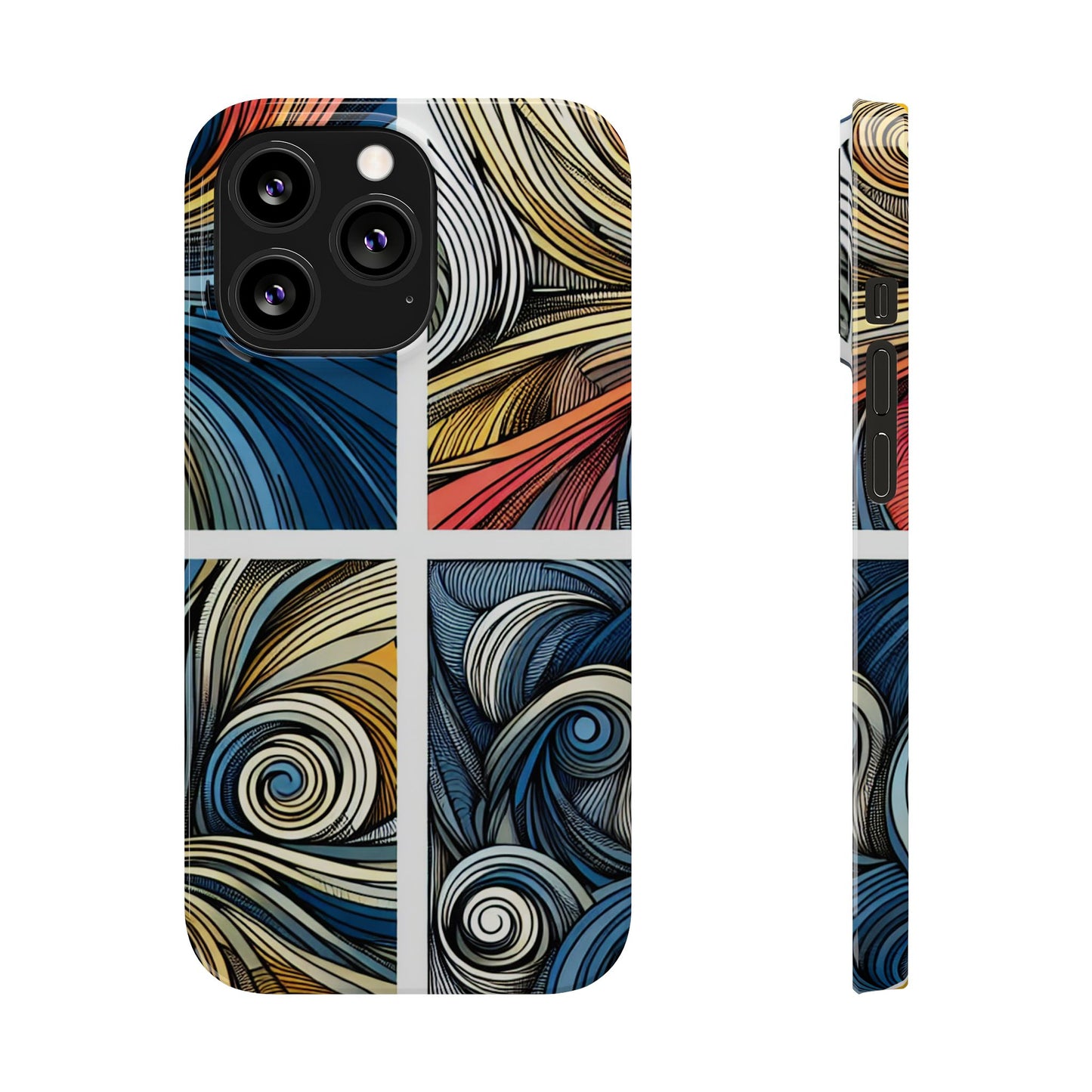 Artistic Slim Phone Cases - Colorful Swirl Design for Creative Souls