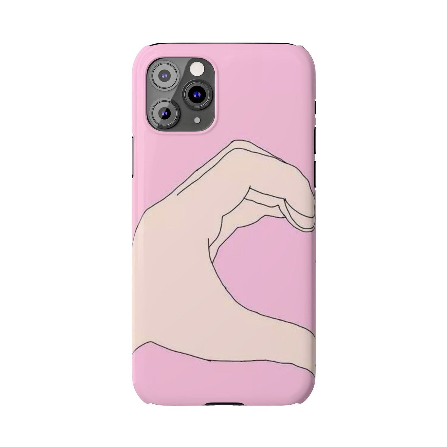 Cute Hand Heart Slim Phone Case - Stylish and Unique Phone Accessory