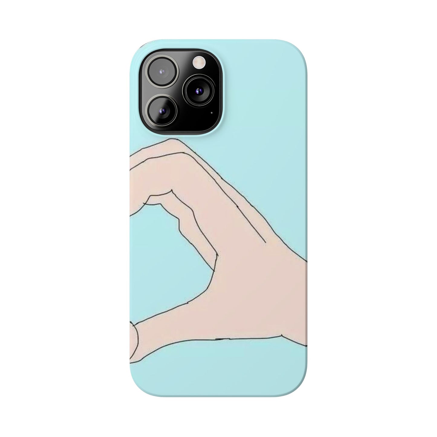 Artistic Heart Gesture Slim Phone Case - Perfect Gift for Loved Ones