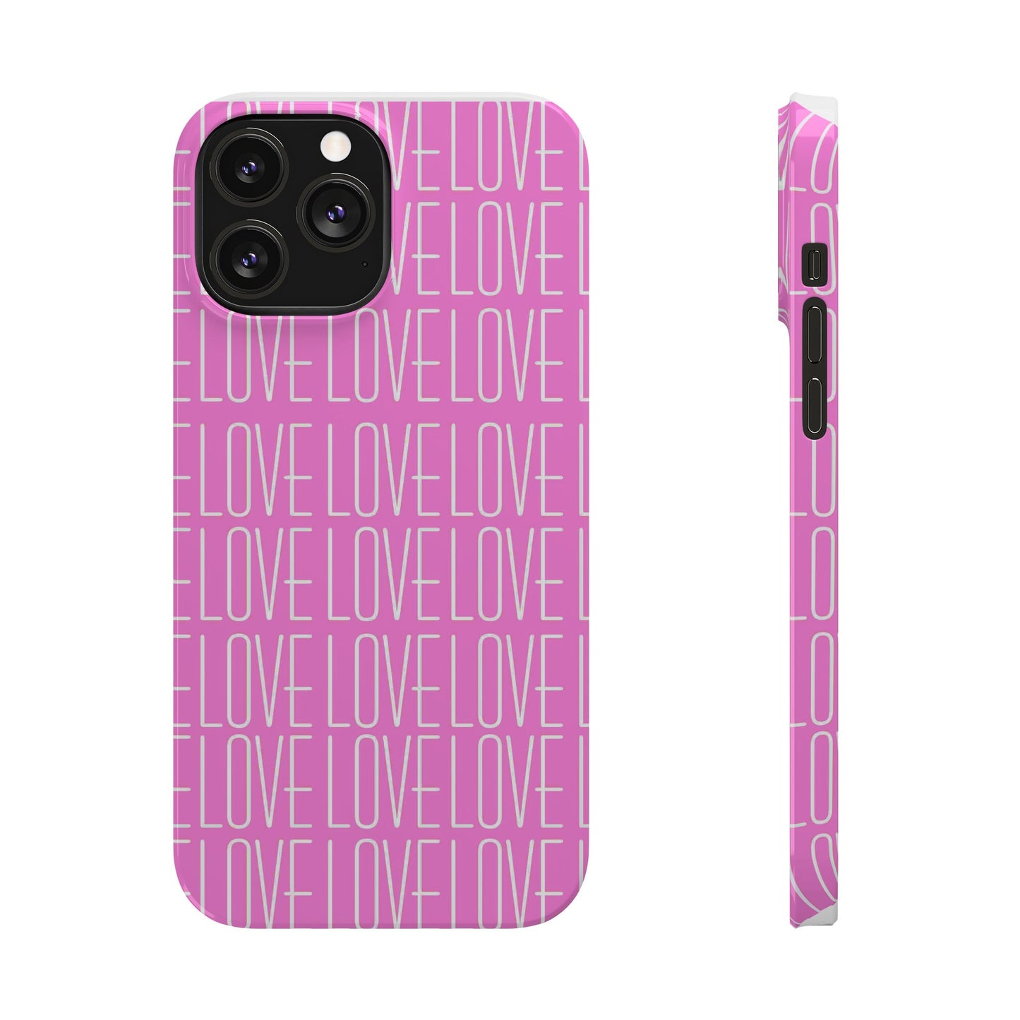 Pink Love Slim Phone Case - Perfect Gift for Valentine's Day, Anniversaries, and Loving Moments