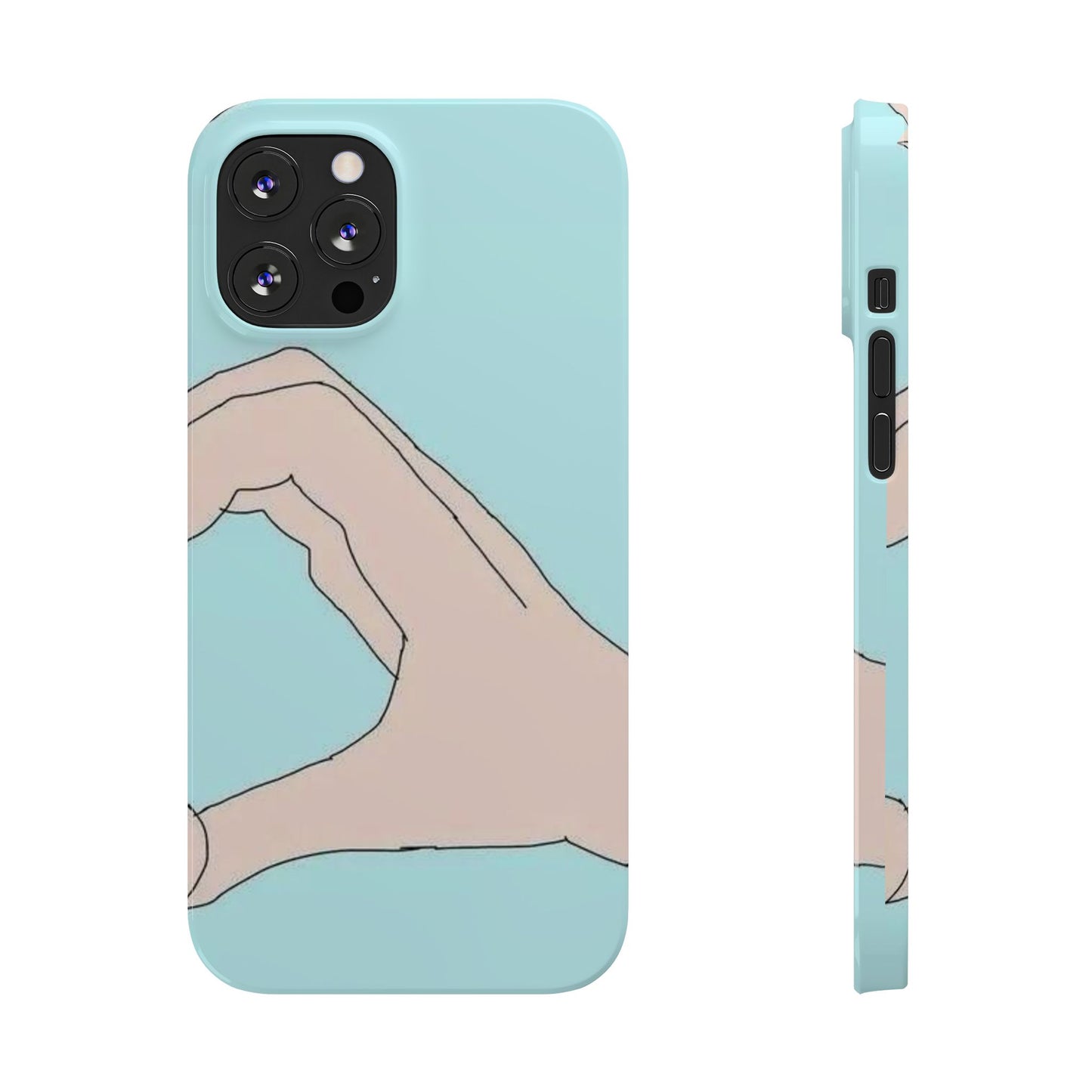 Artistic Heart Gesture Slim Phone Case - Perfect Gift for Loved Ones