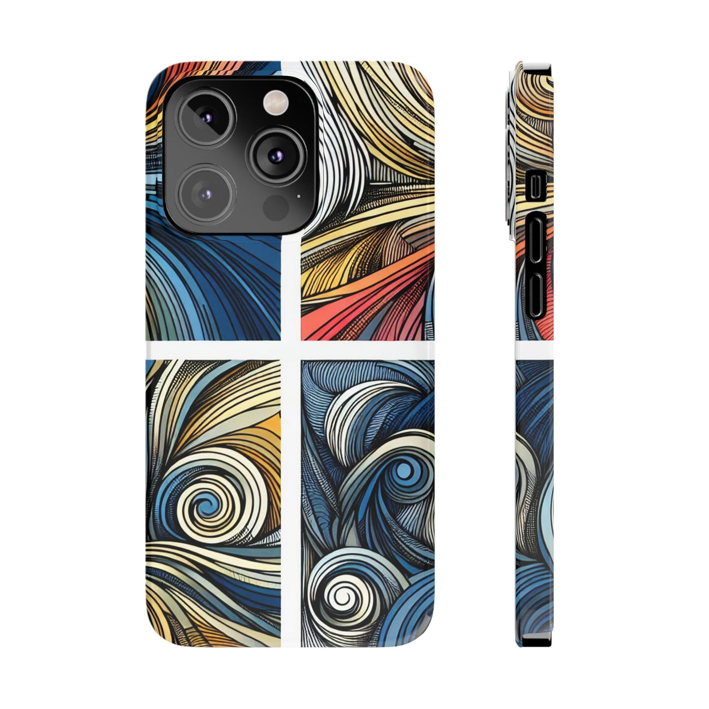 Artistic Slim Phone Cases - Colorful Swirl Design for Creative Souls