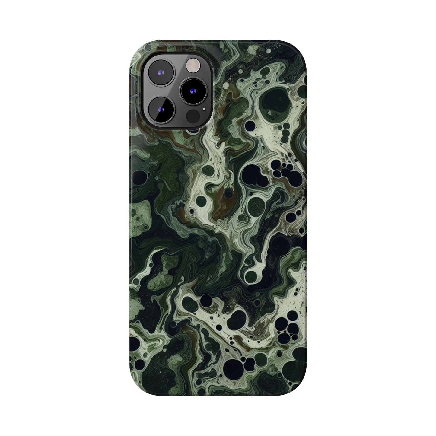 Marbled Green Slim Phone Case - Stylish Protection for Nature Lovers