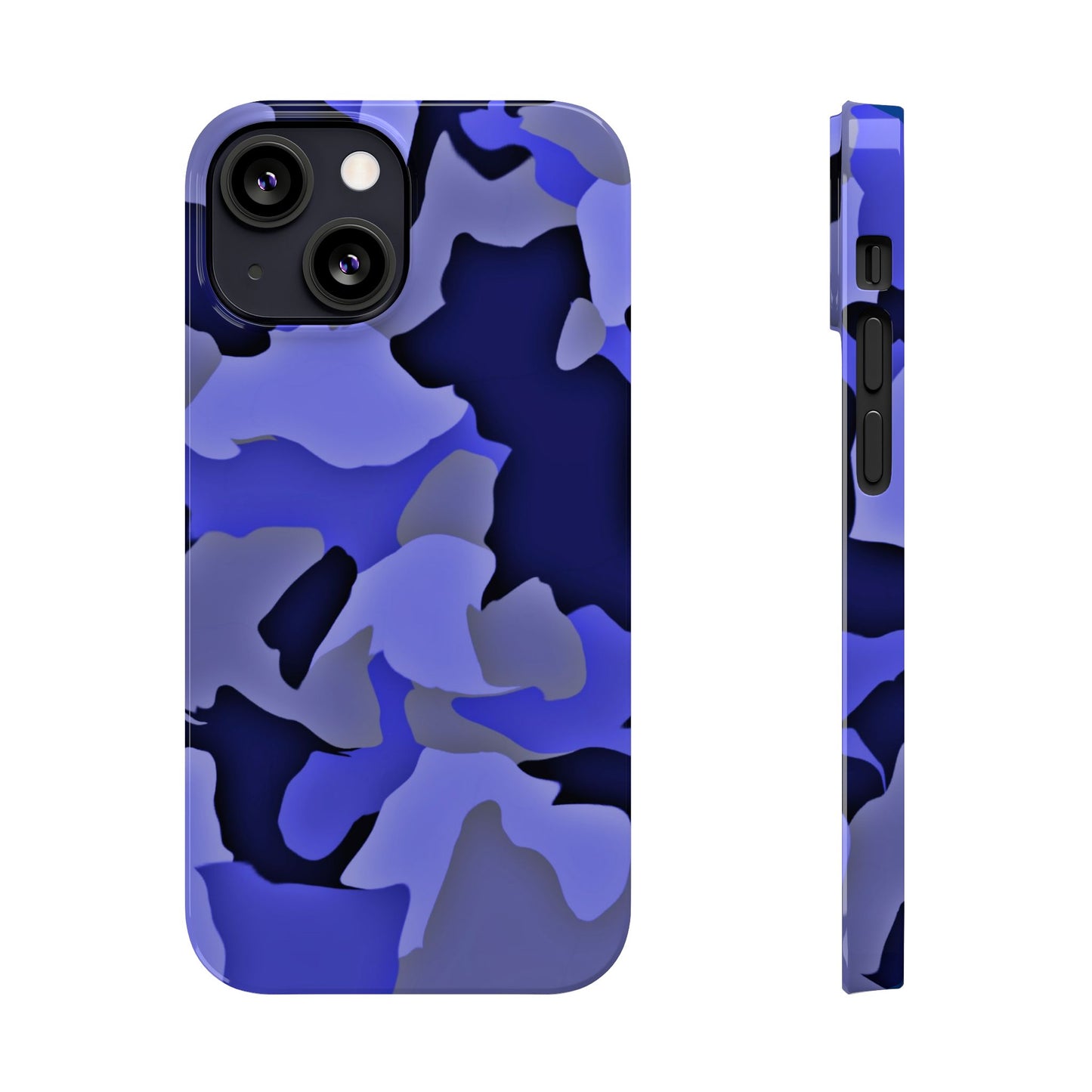 Stylish Slim Phone Case - Blue Abstract Camo Design for Trendsetters