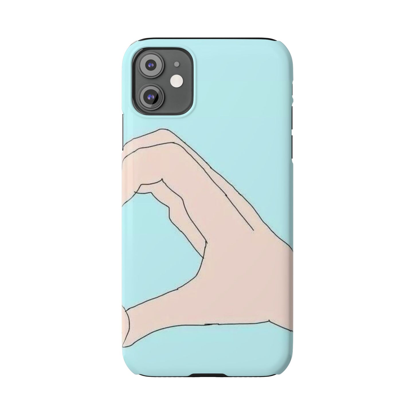 Artistic Heart Gesture Slim Phone Case - Perfect Gift for Loved Ones