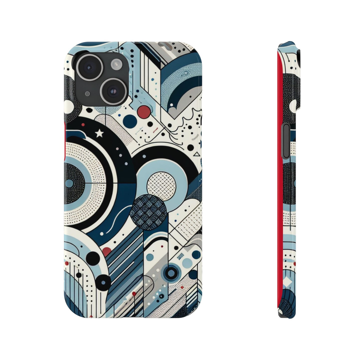 Stylish Geometric Slim Phone Case - Modern Abstract Design