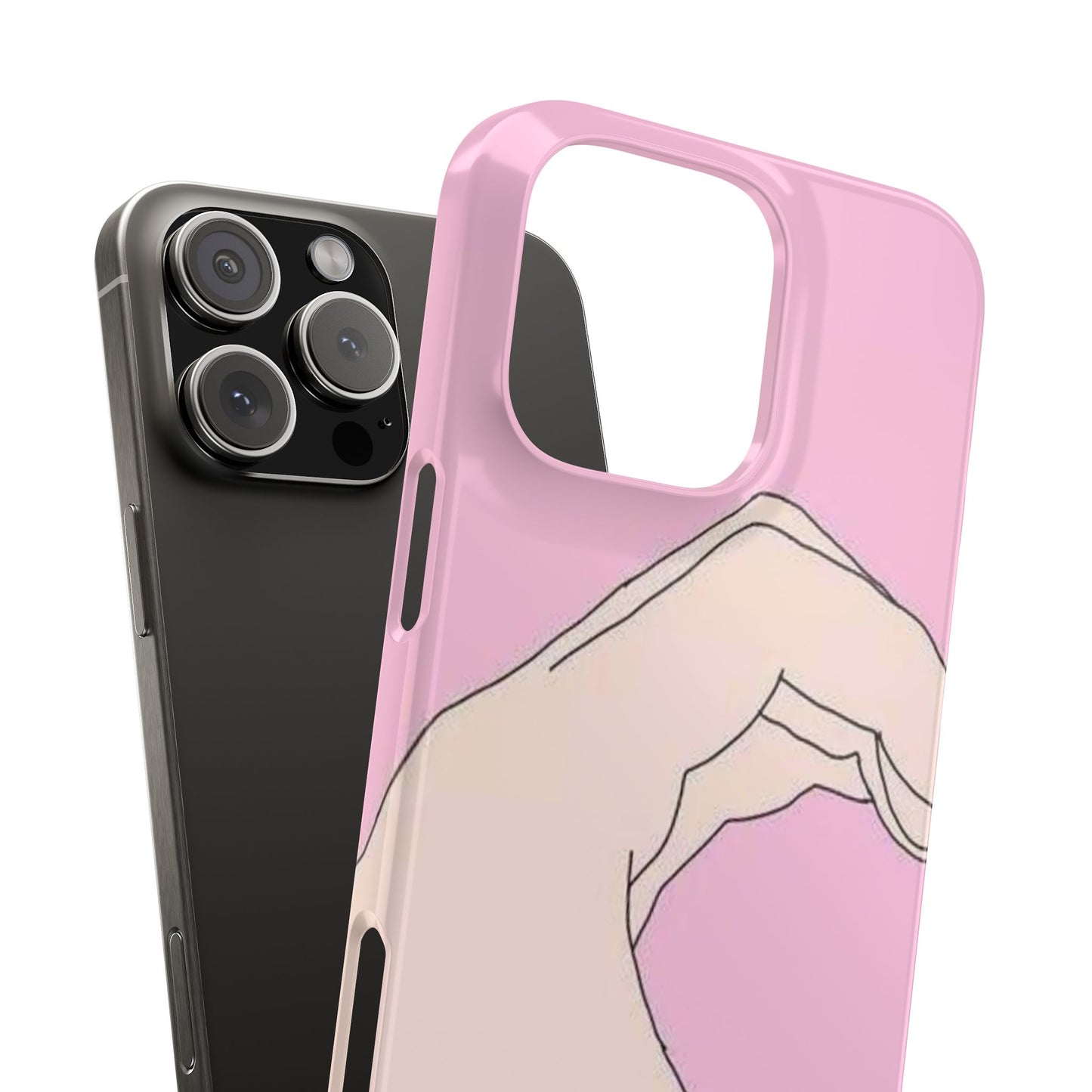 Cute Hand Heart Slim Phone Case - Stylish and Unique Phone Accessory